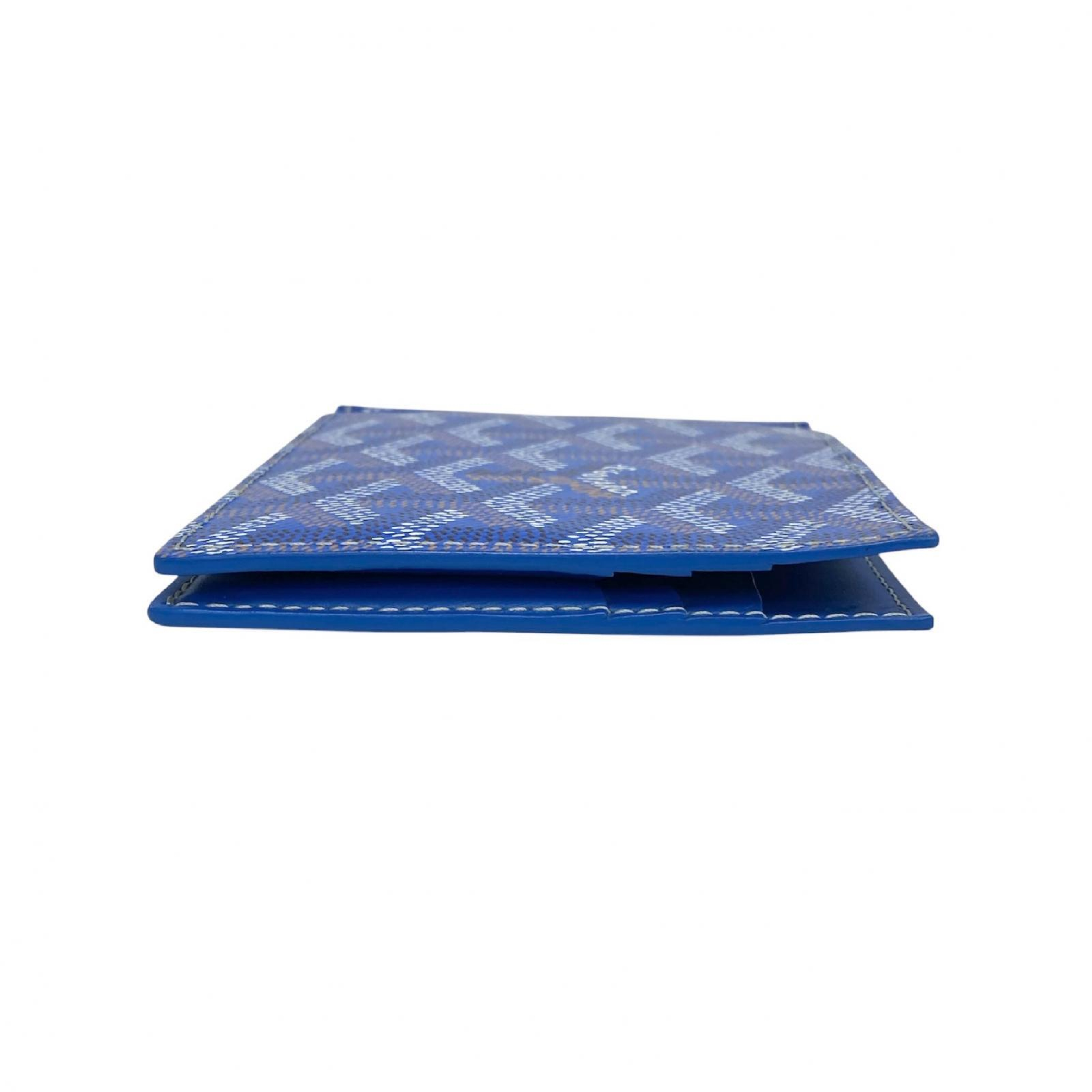 Blue Coated Canvas Bi-fold Wallet Billfold — view 5