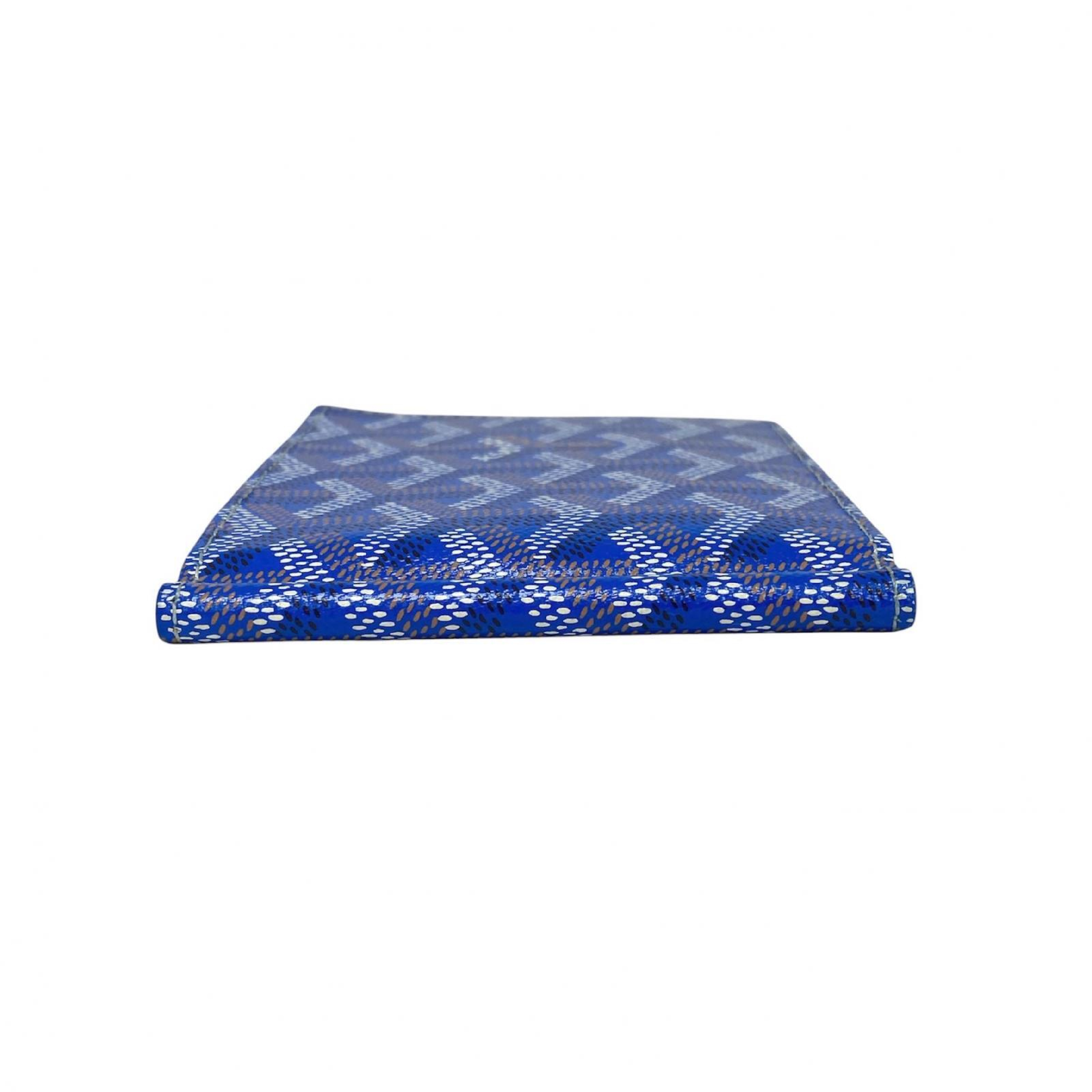 Blue Coated Canvas Bi-fold Wallet Billfold — view 6