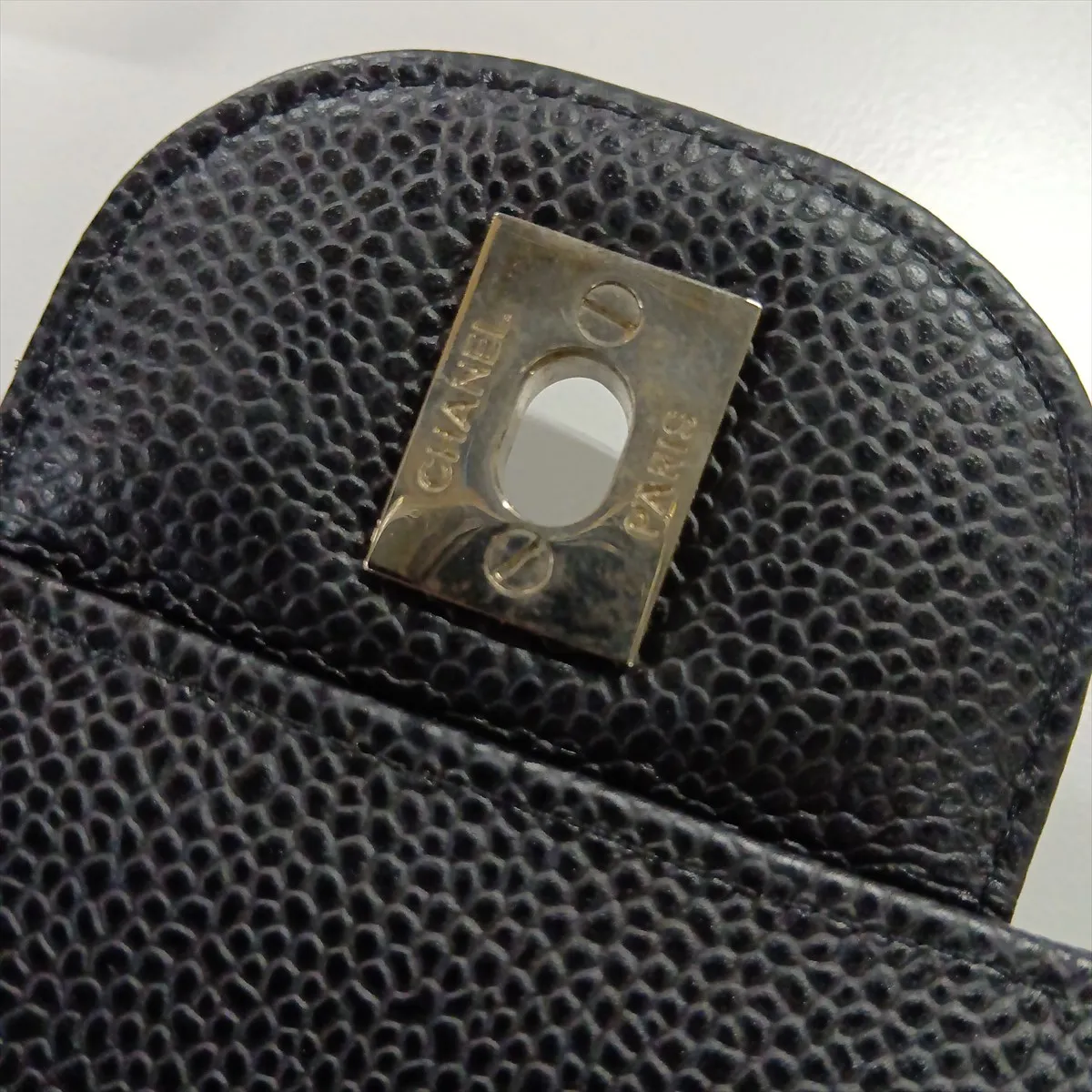 Large Matelassé 30 Caviar Skin Single Flap Double Chain Bag, Black with Silver Hardware, 14109780, Serial Number 14-series, A28600 — view 14
