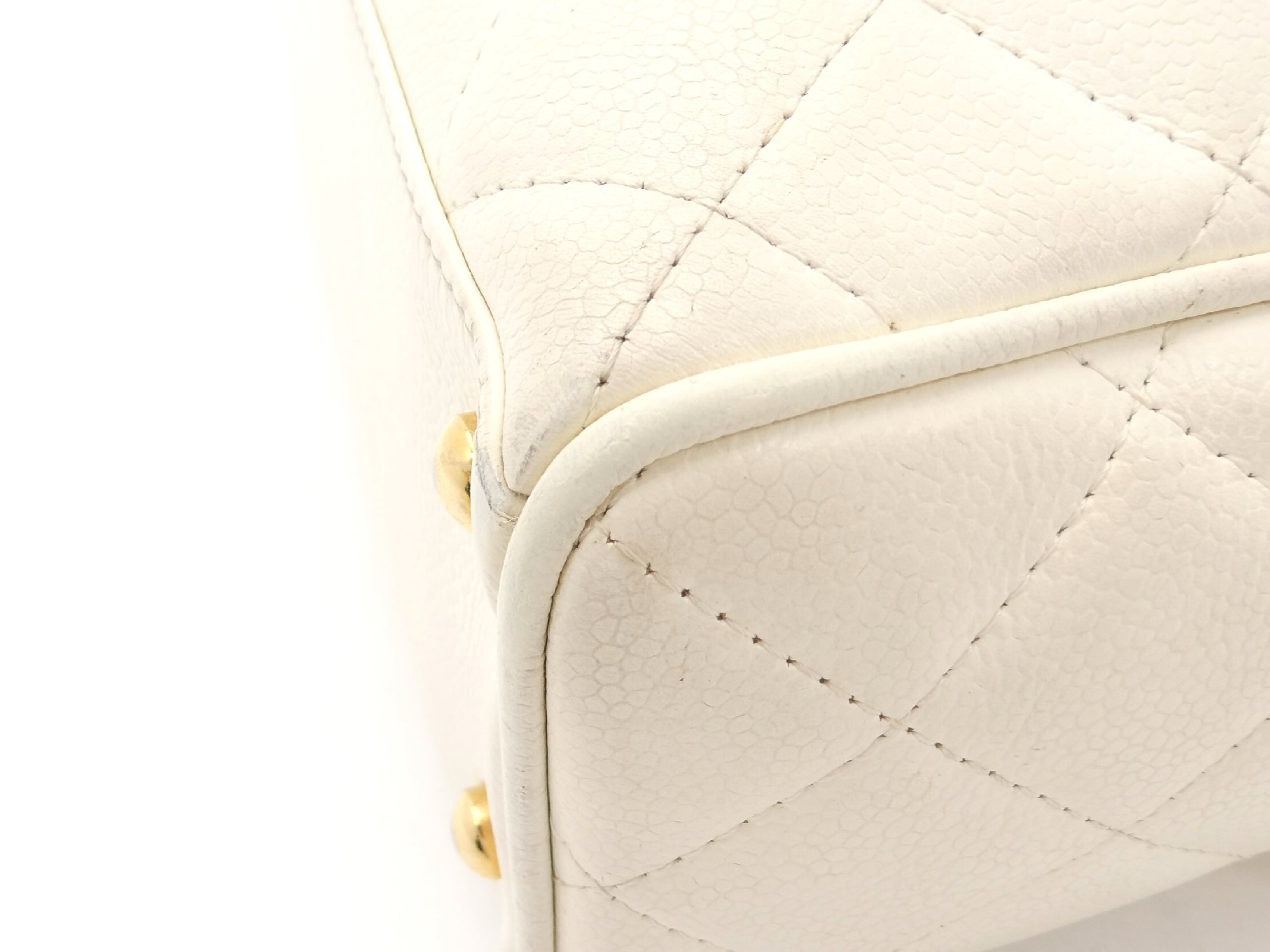 Matelassé Coco Mark Caviar Skin Handbag — view 10