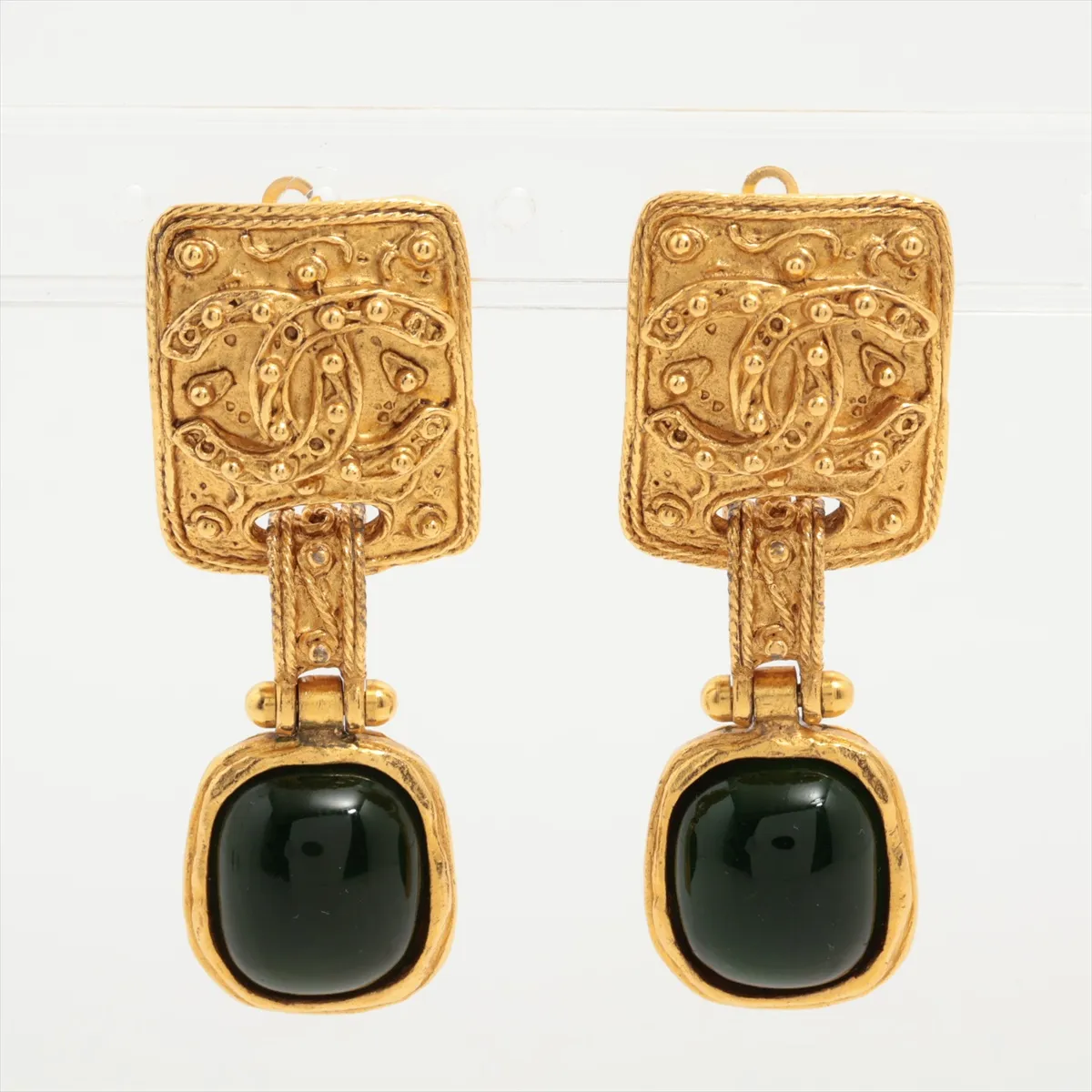 Cocomark Gripore 94A Earrings (for both ears) GP x Colored Stone Green x Red Bruises
