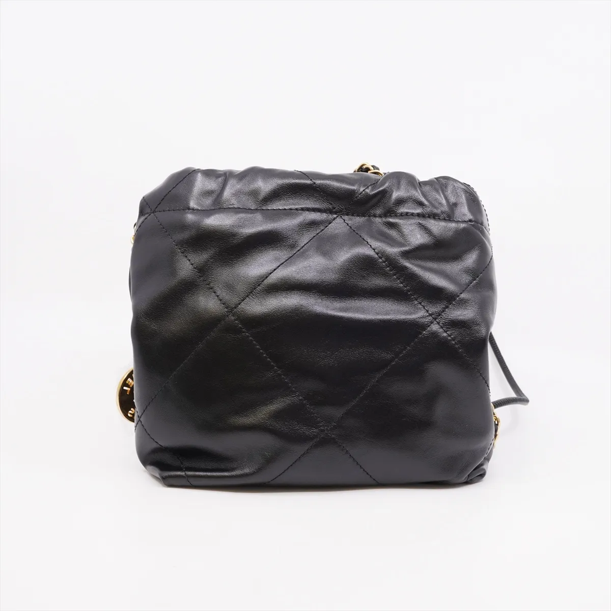 22 Mini Calfskin Chain Shoulder Bag Black Gold Hardware U1K3E4LL Pearl Chain 24A 2024 Fall/Winter Collection — view 2