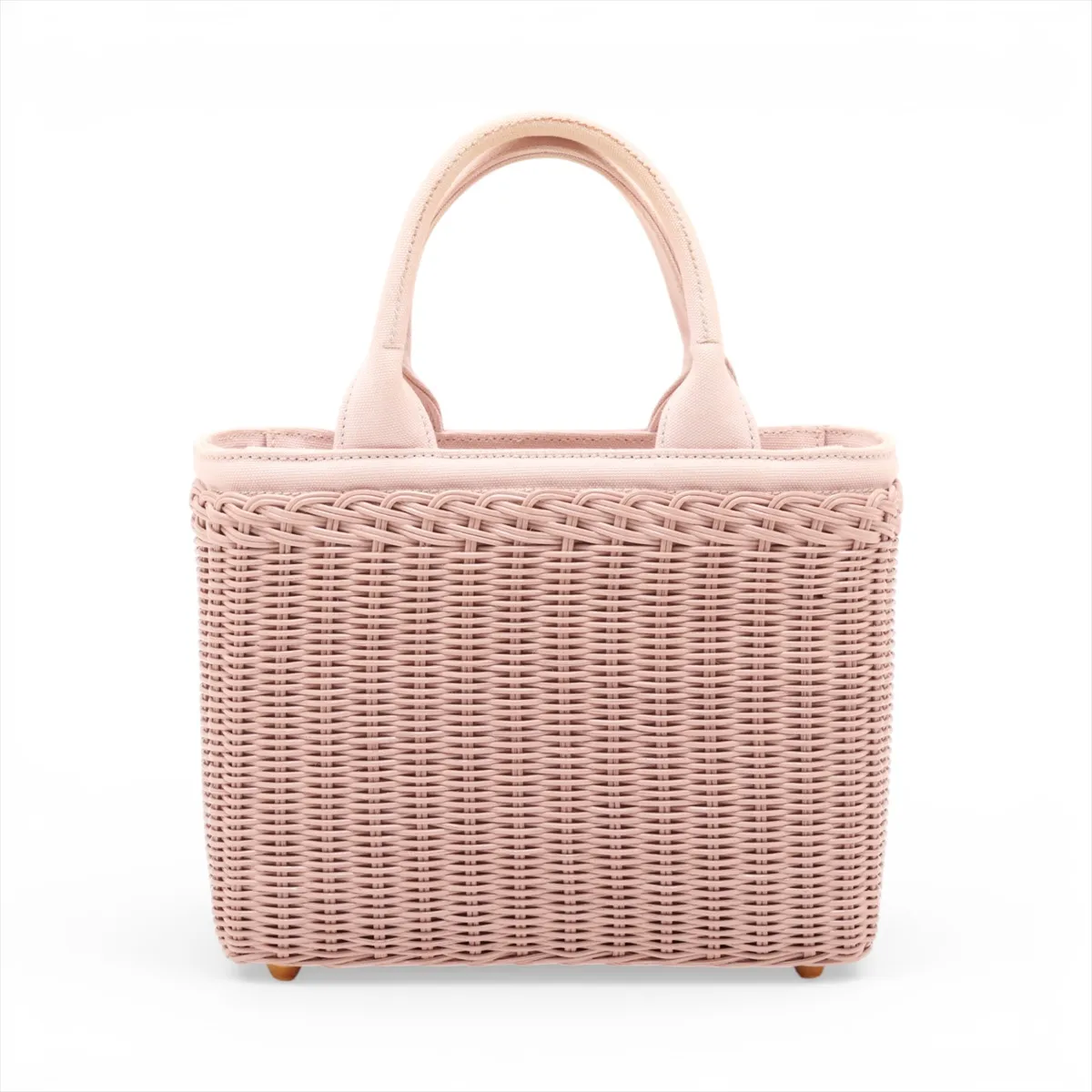 Canapa Wicker 1BG835 Rattan x Canvas Handbag Pink — view 2