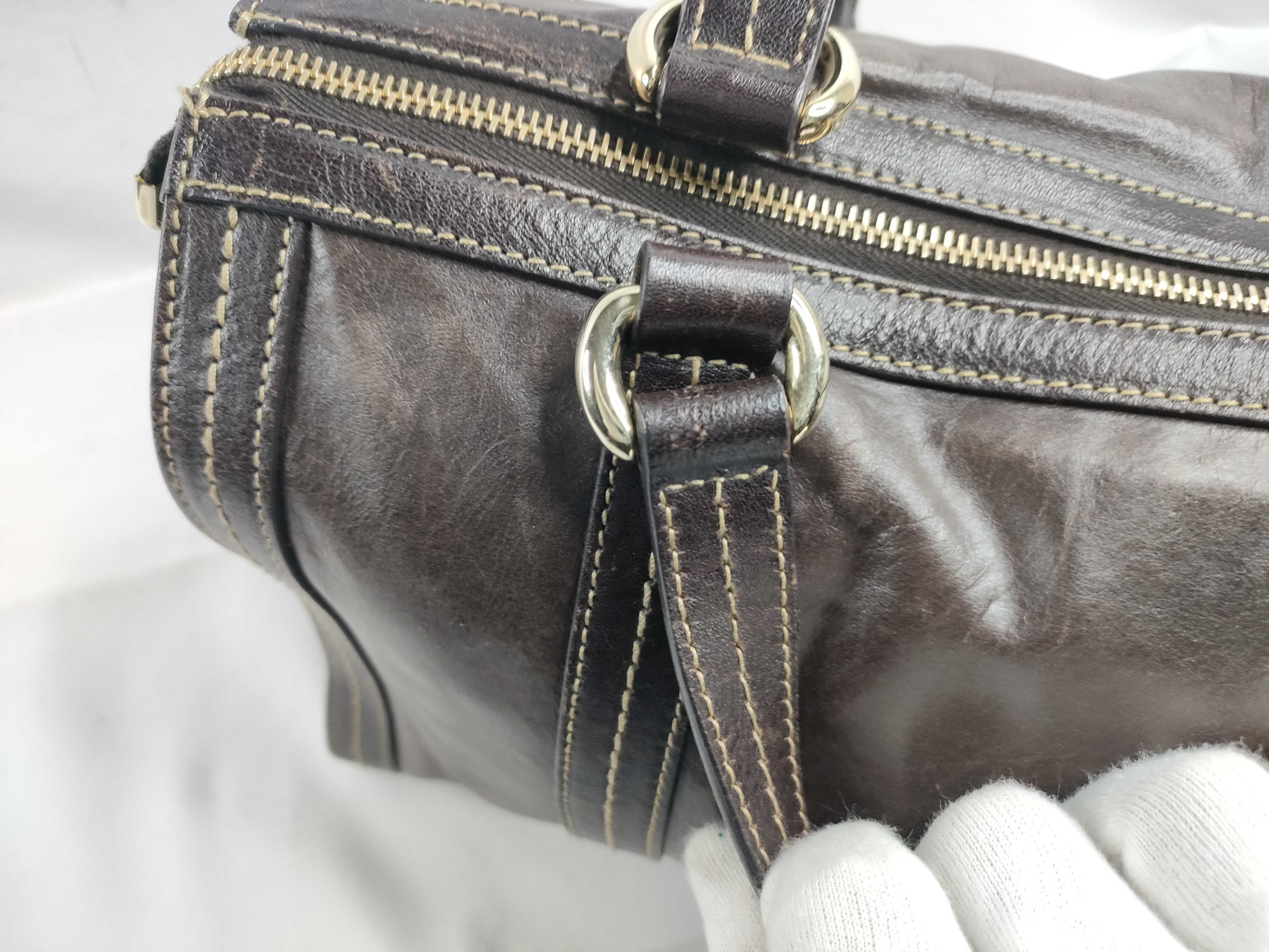 Ribbon All-Leather Mini Boston Bag Shoulder Bag — view 8