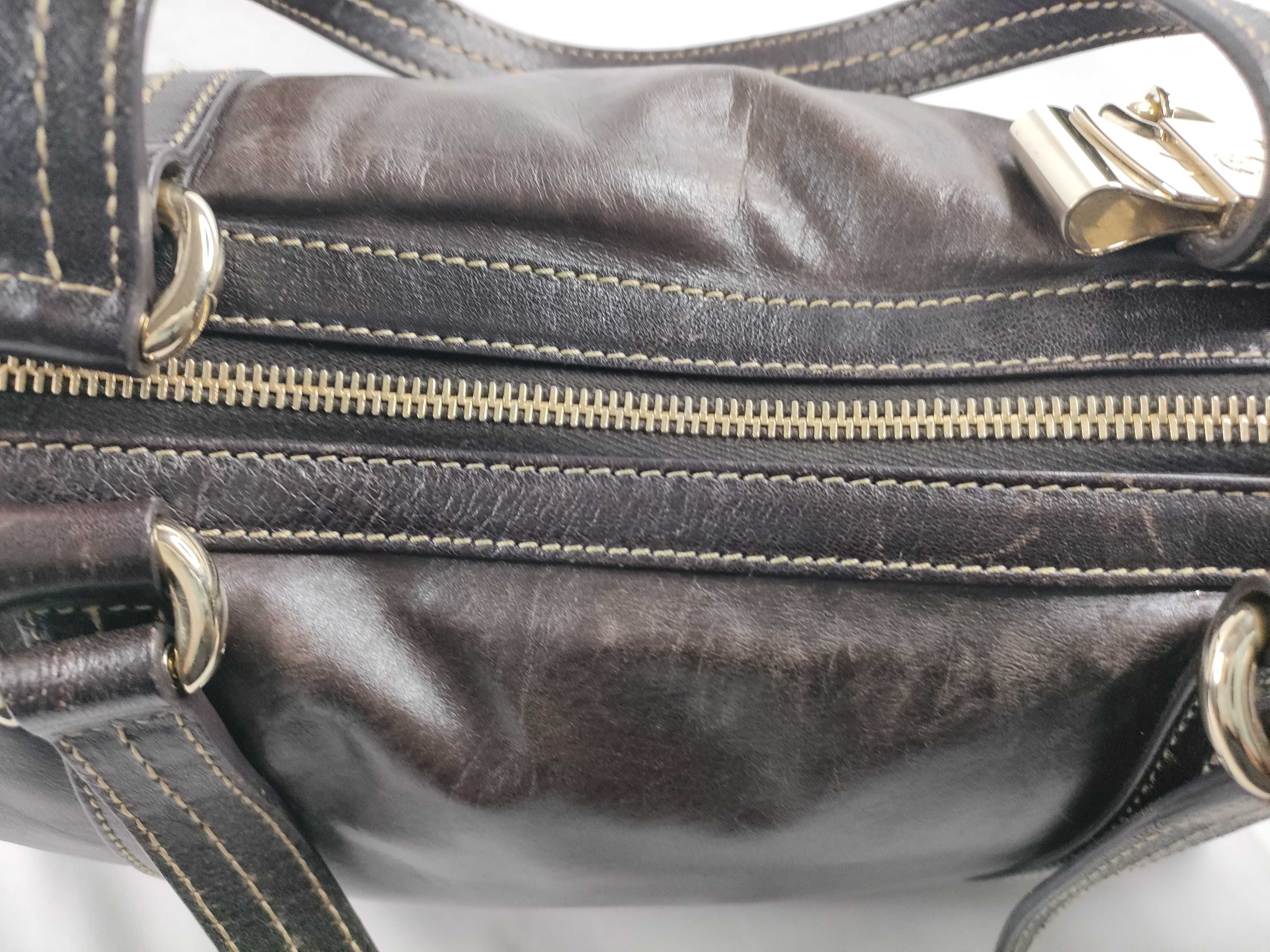 Ribbon All-Leather Mini Boston Bag Shoulder Bag — view 9