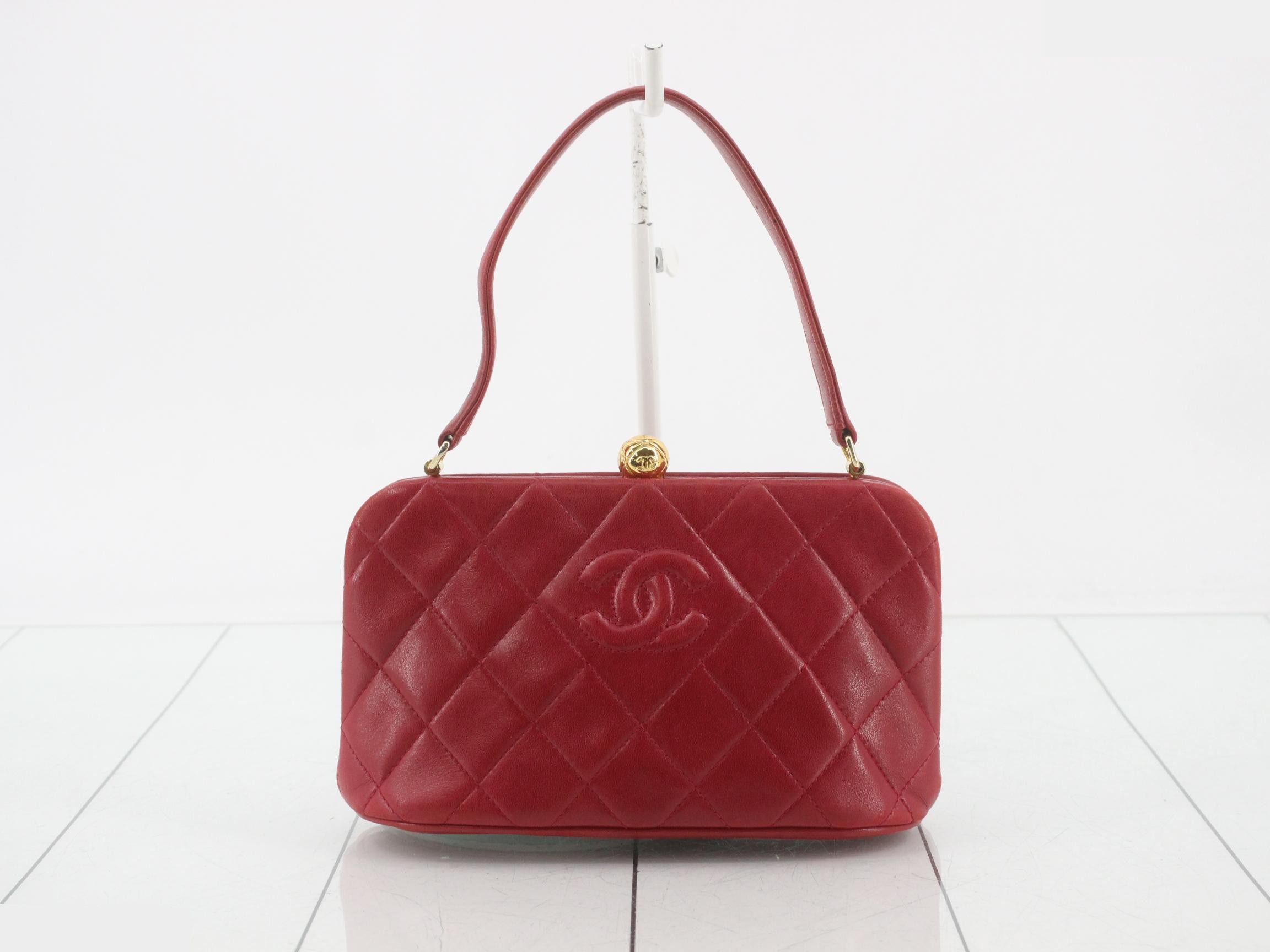Matelassé Mini Handbag, Lambskin, Clasp Closure, Item No. 3