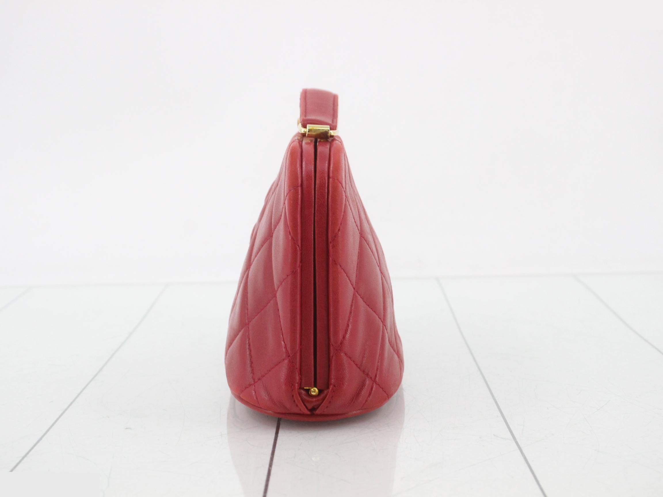 Matelassé Mini Handbag, Lambskin, Clasp Closure, Item No. 3 — view 3