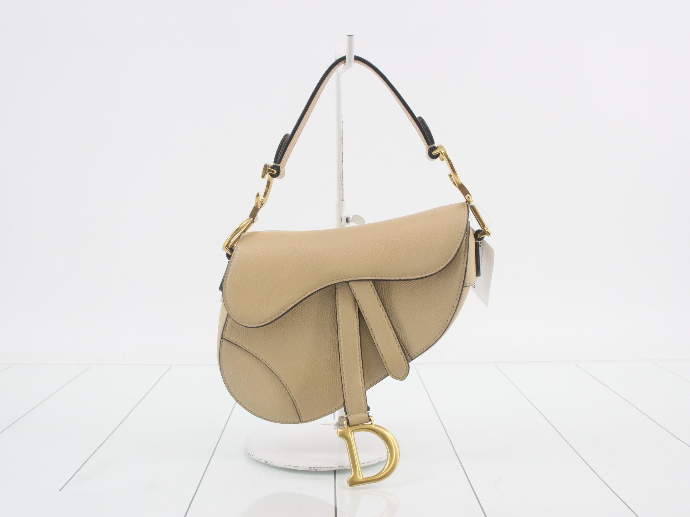 Saddle Bag, Leather, Beige