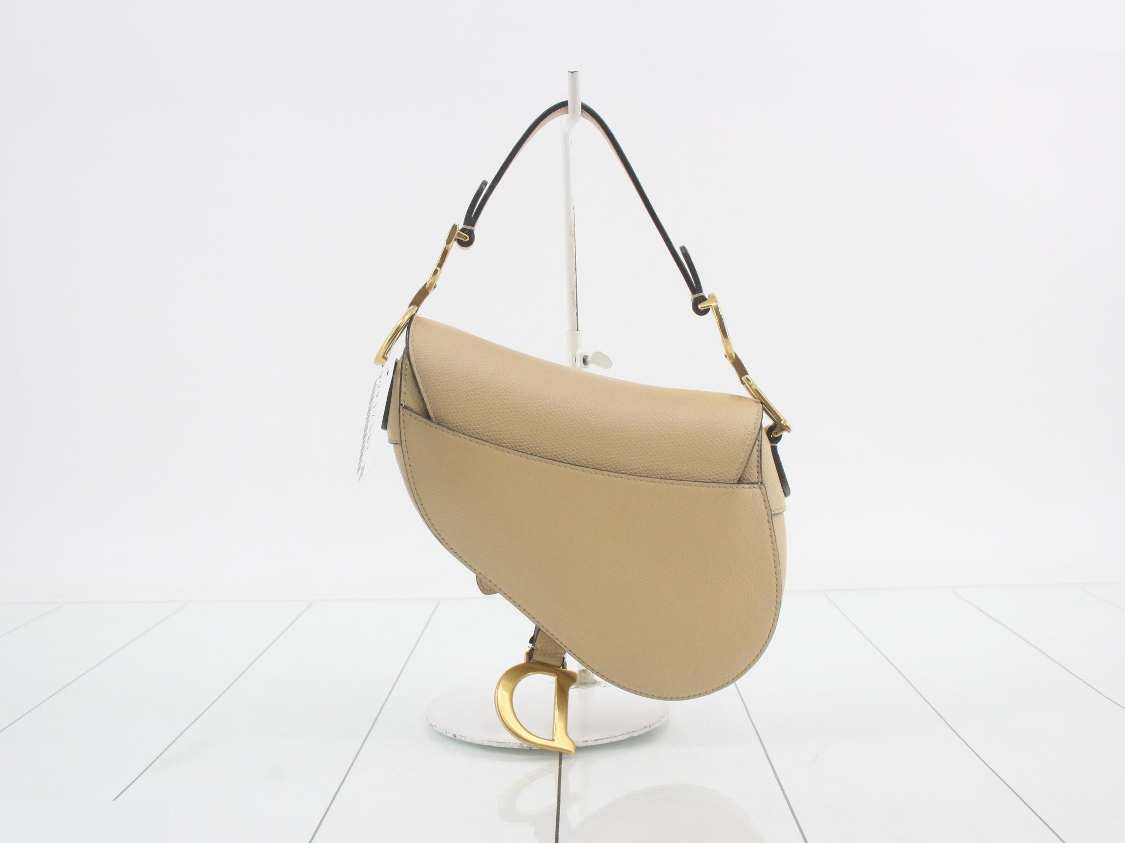 Saddle Bag, Leather, Beige — view 2