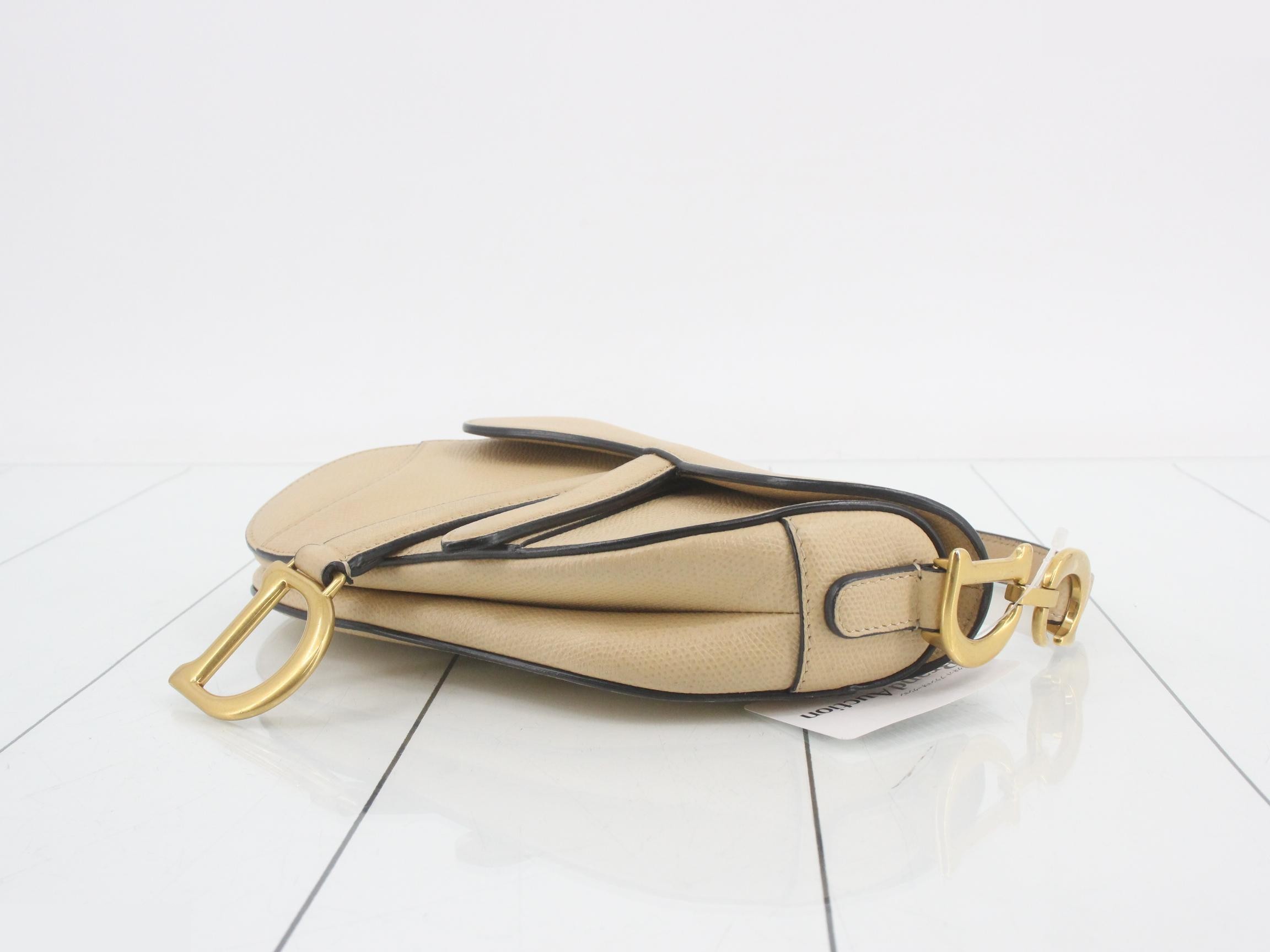 Saddle Bag, Leather, Beige — view 6