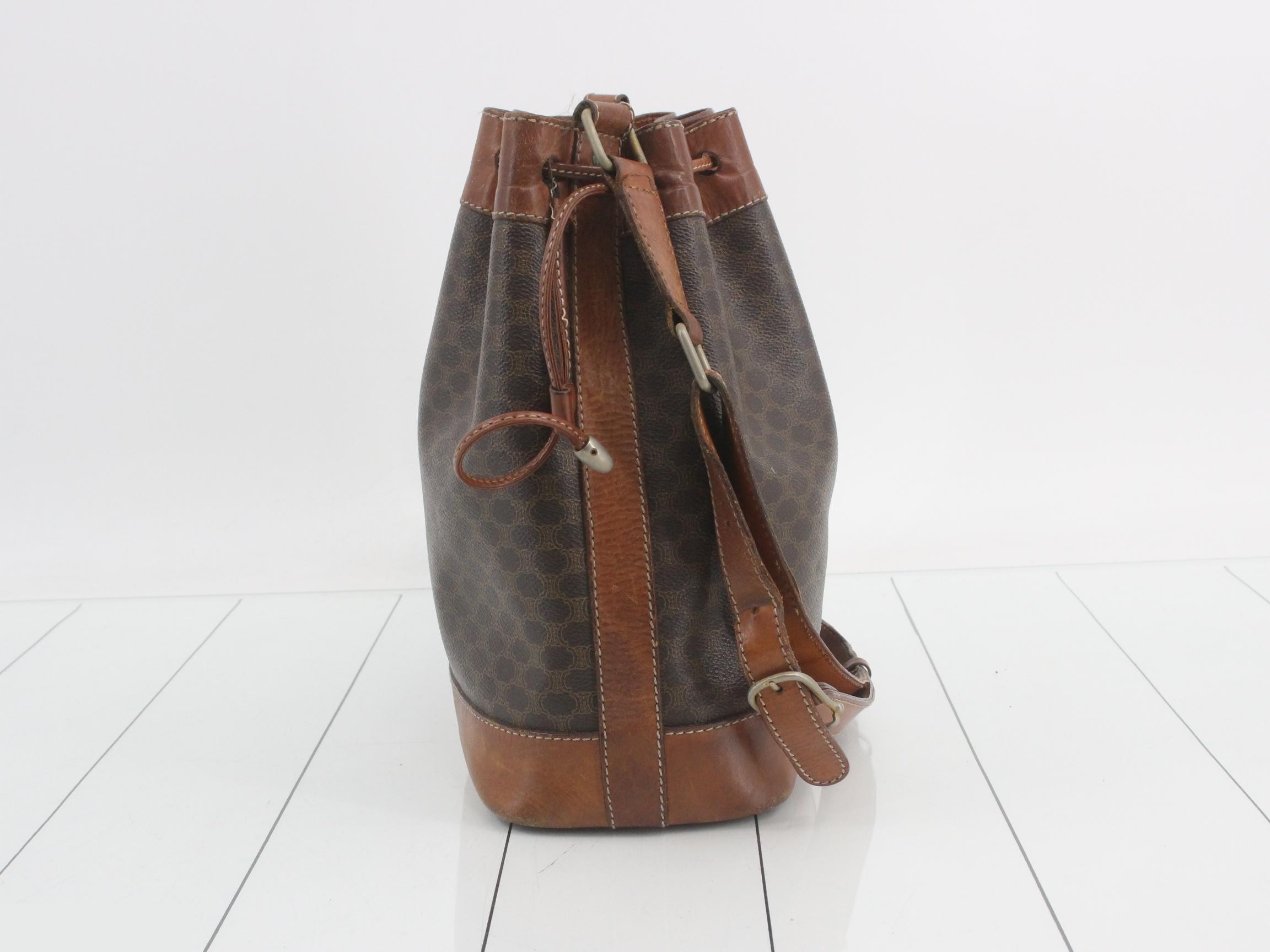 drawstring bag, shoulder bag, Macadam pattern, brown — view 4
