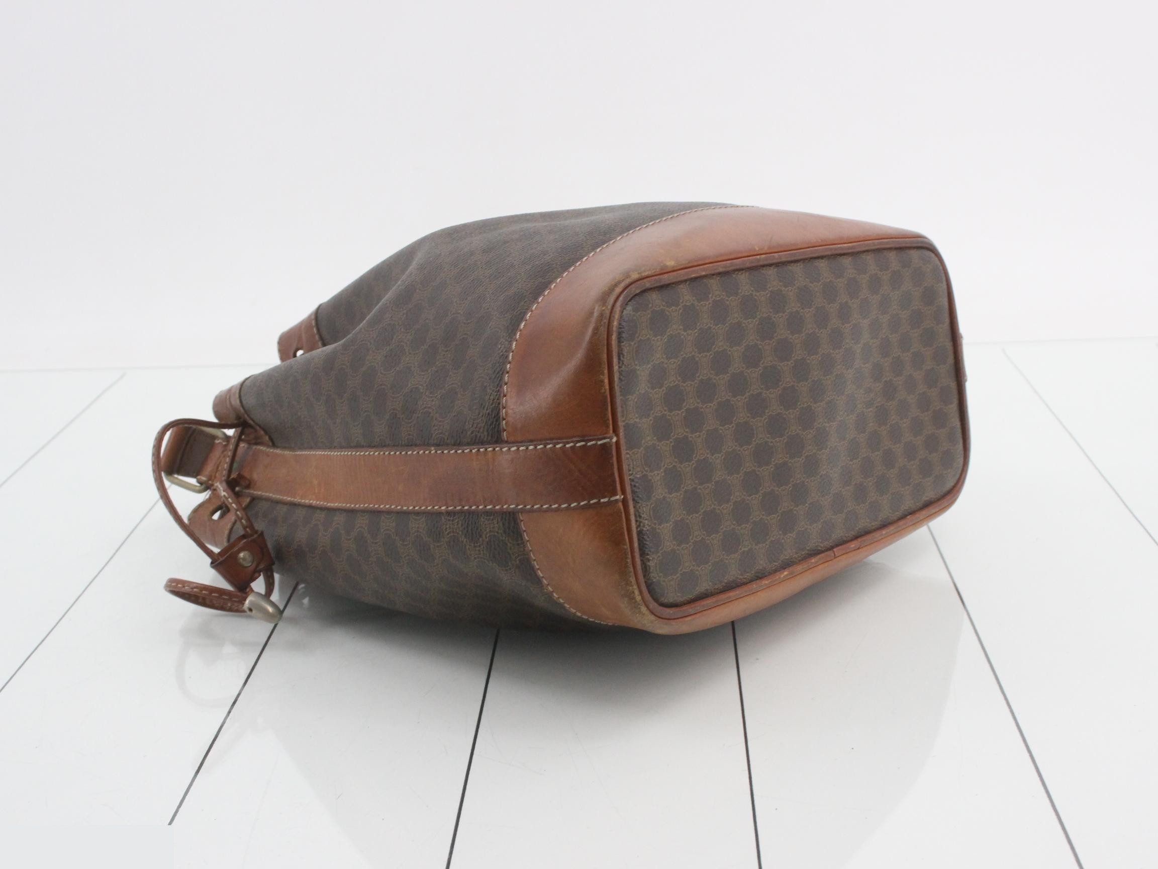 drawstring bag, shoulder bag, Macadam pattern, brown — view 5