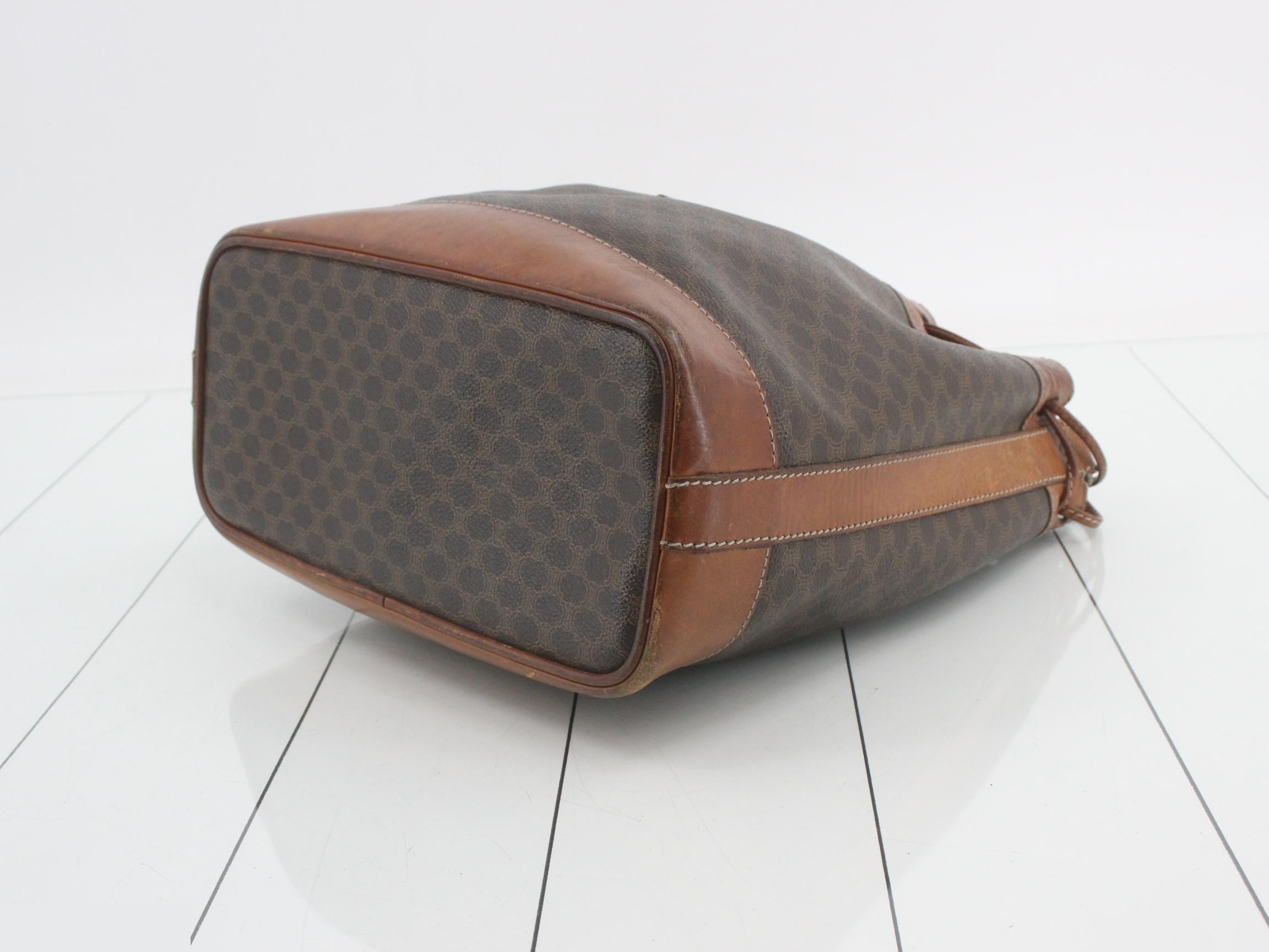 drawstring bag, shoulder bag, Macadam pattern, brown — view 6
