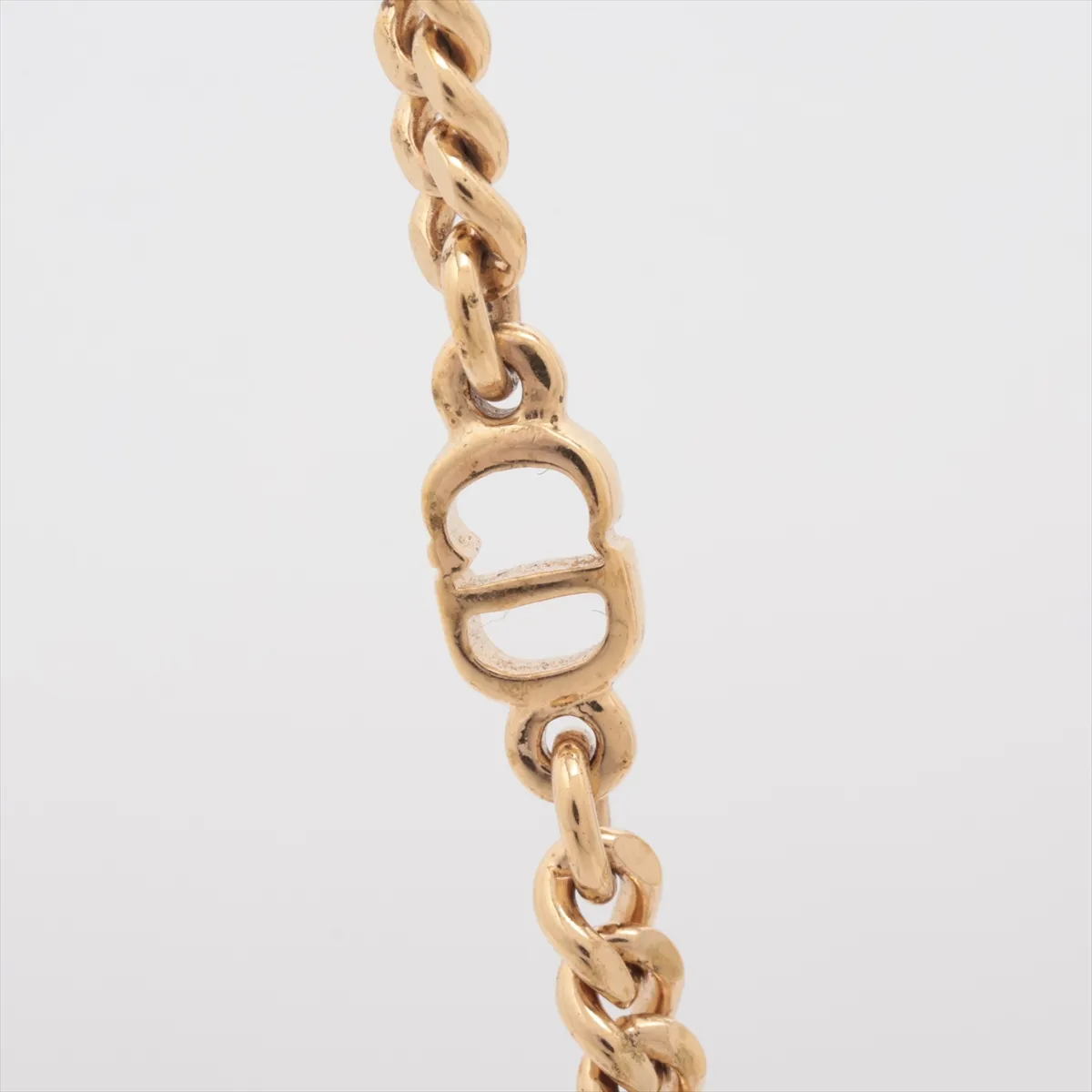 CD logo necklace, GP gold. Shows signs of wear, — view 2