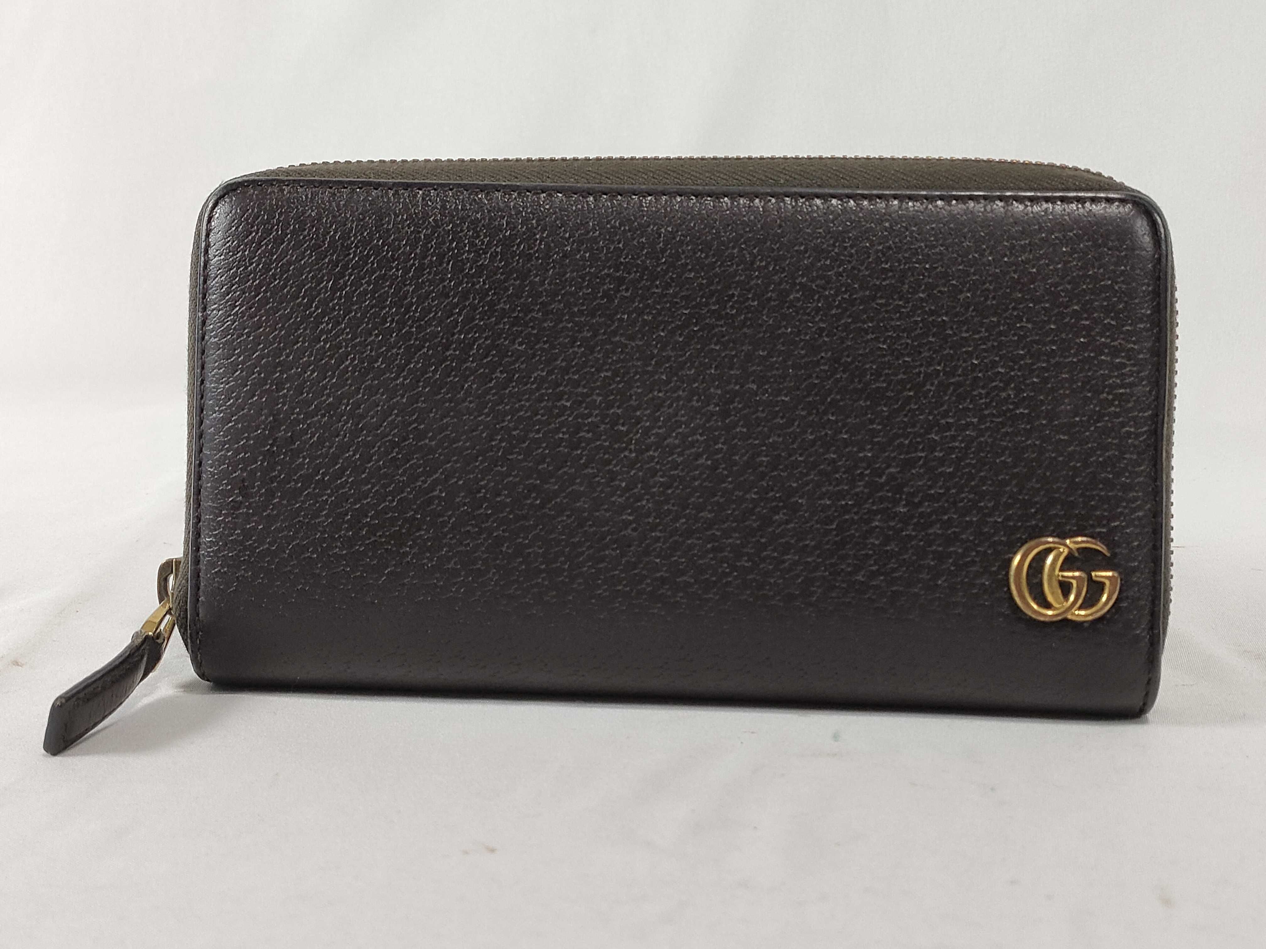 GG Marmont Long Wallet, Dark Brown