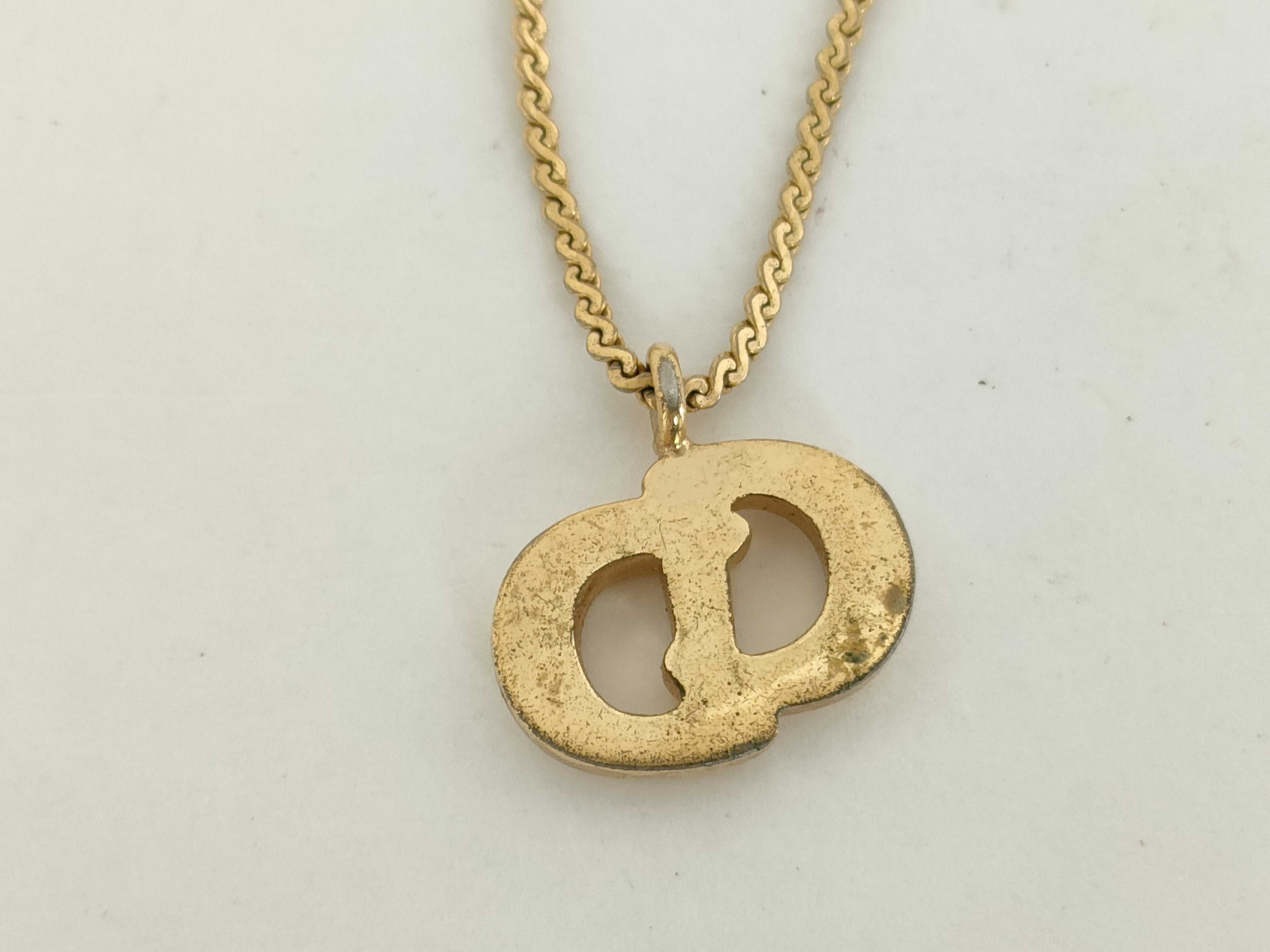 CD Logo Rhinestone Necklace — view 2