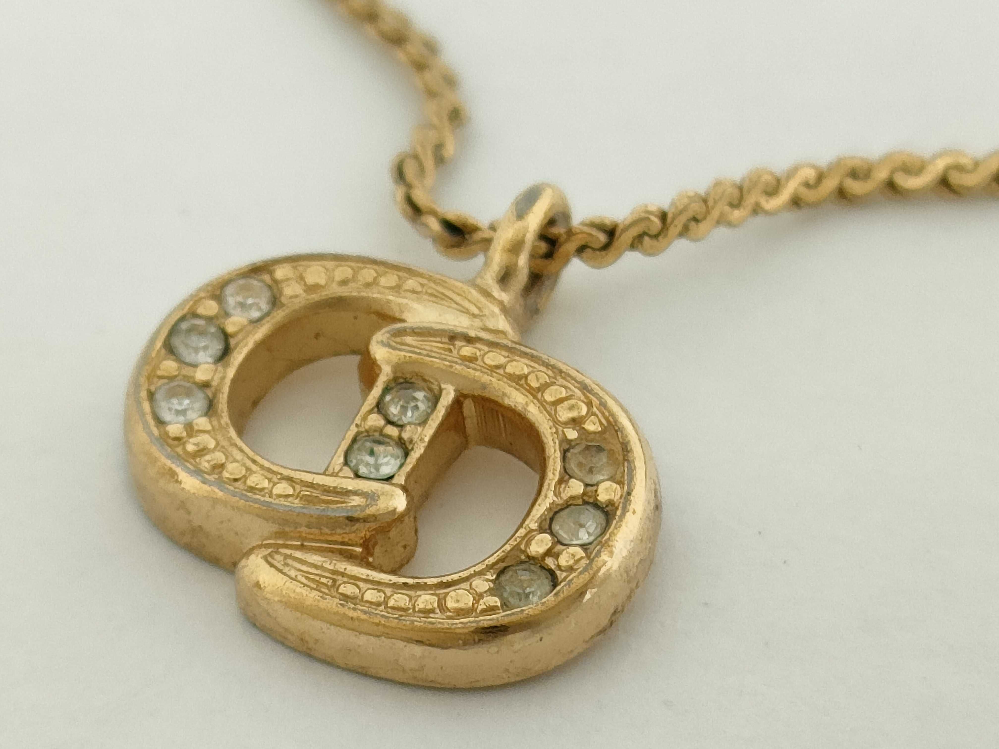 CD Logo Rhinestone Necklace — view 7