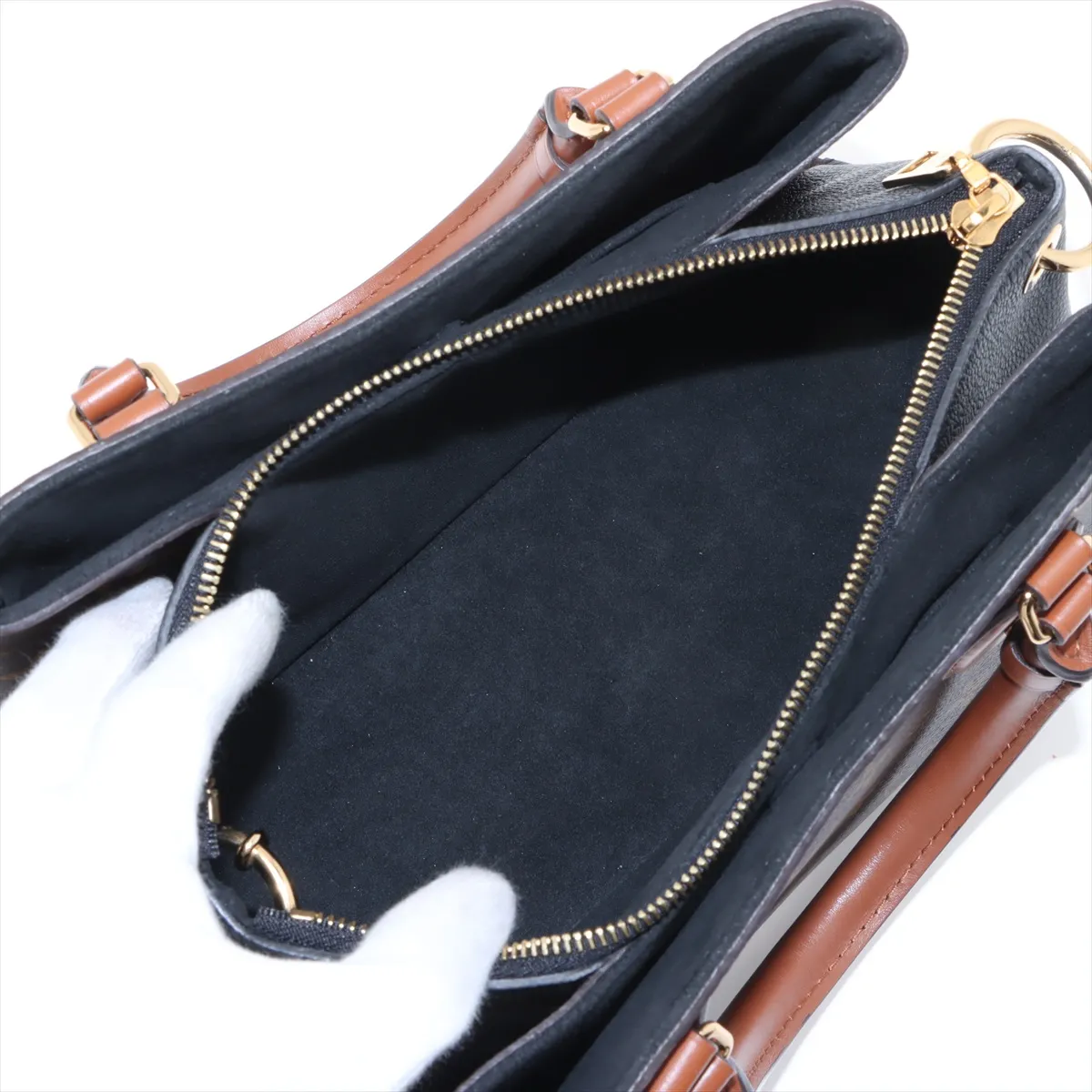 Monogram x Leather Vendome BB M46507 Brown x Black RFID reaction available — view 8