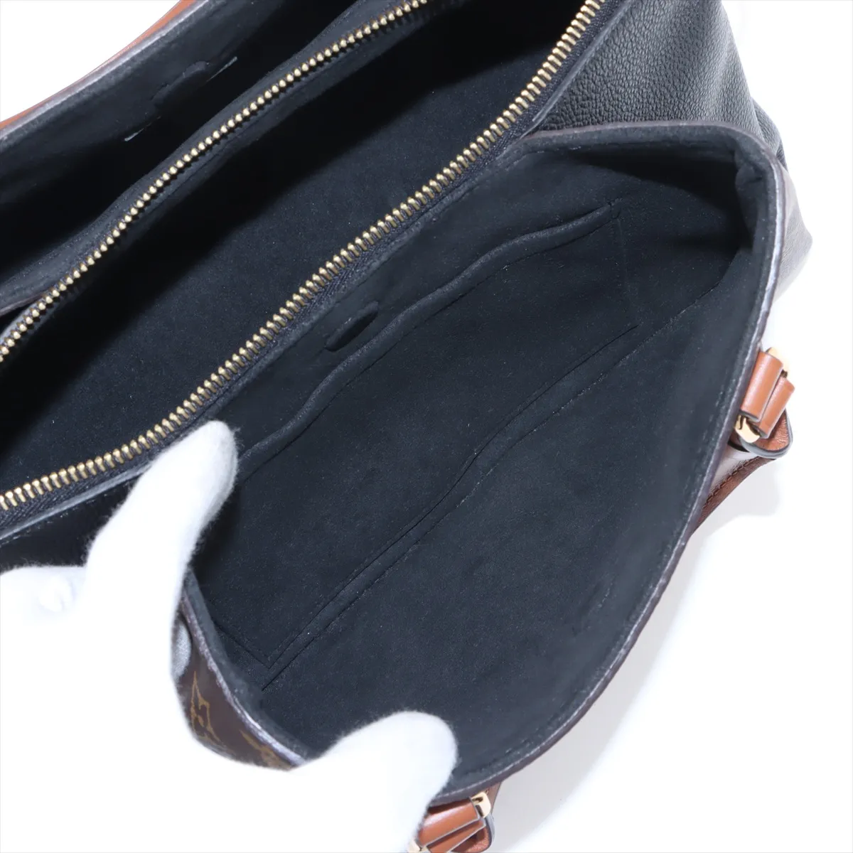 Monogram x Leather Vendome BB M46507 Brown x Black RFID reaction available — view 10
