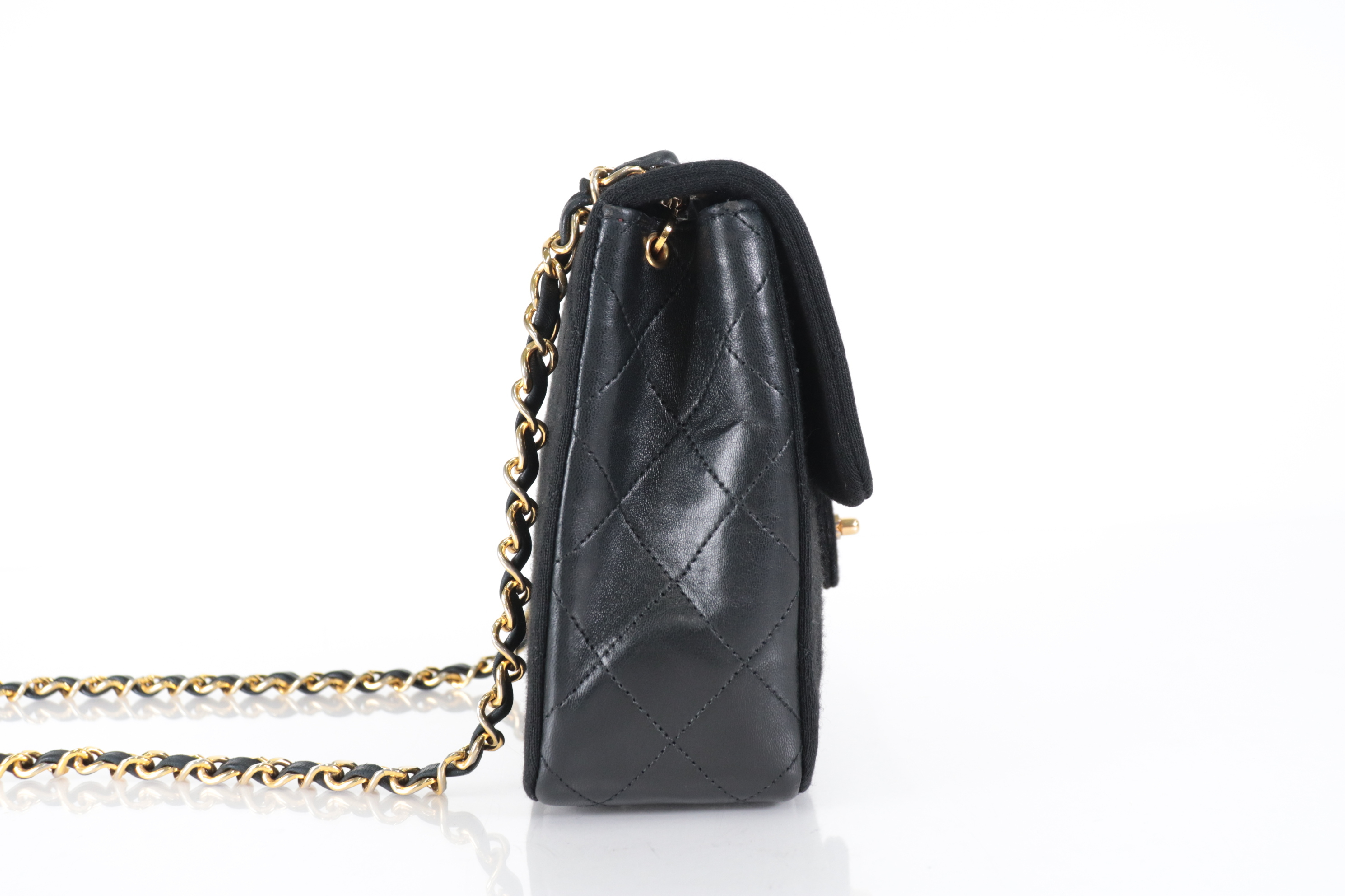 Matelassé Cotton x Lambskin Mini Chain Shoulder Bag (Series 1) — view 3