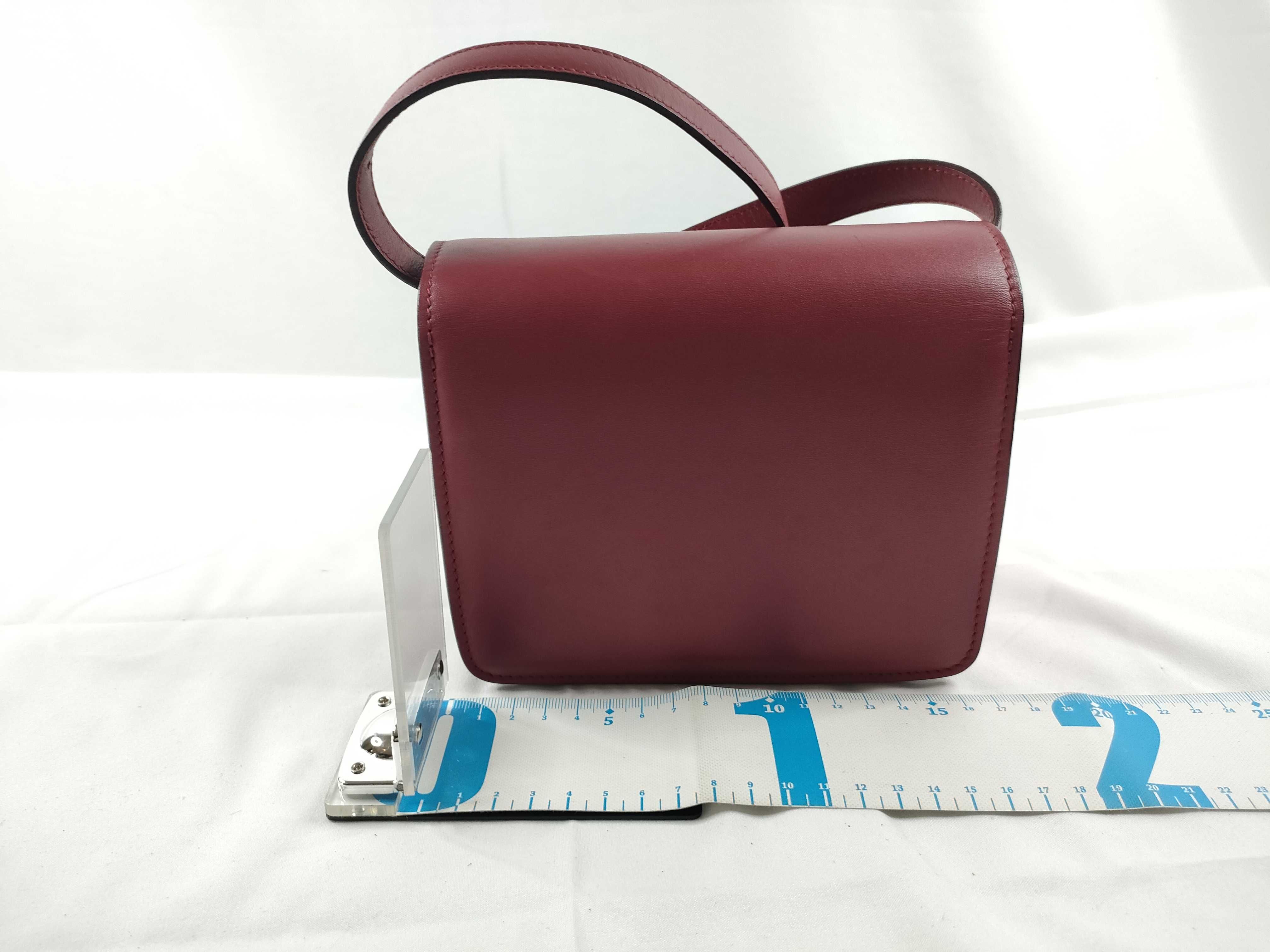 Classic Box Leather Shoulder Bag, Red — view 2