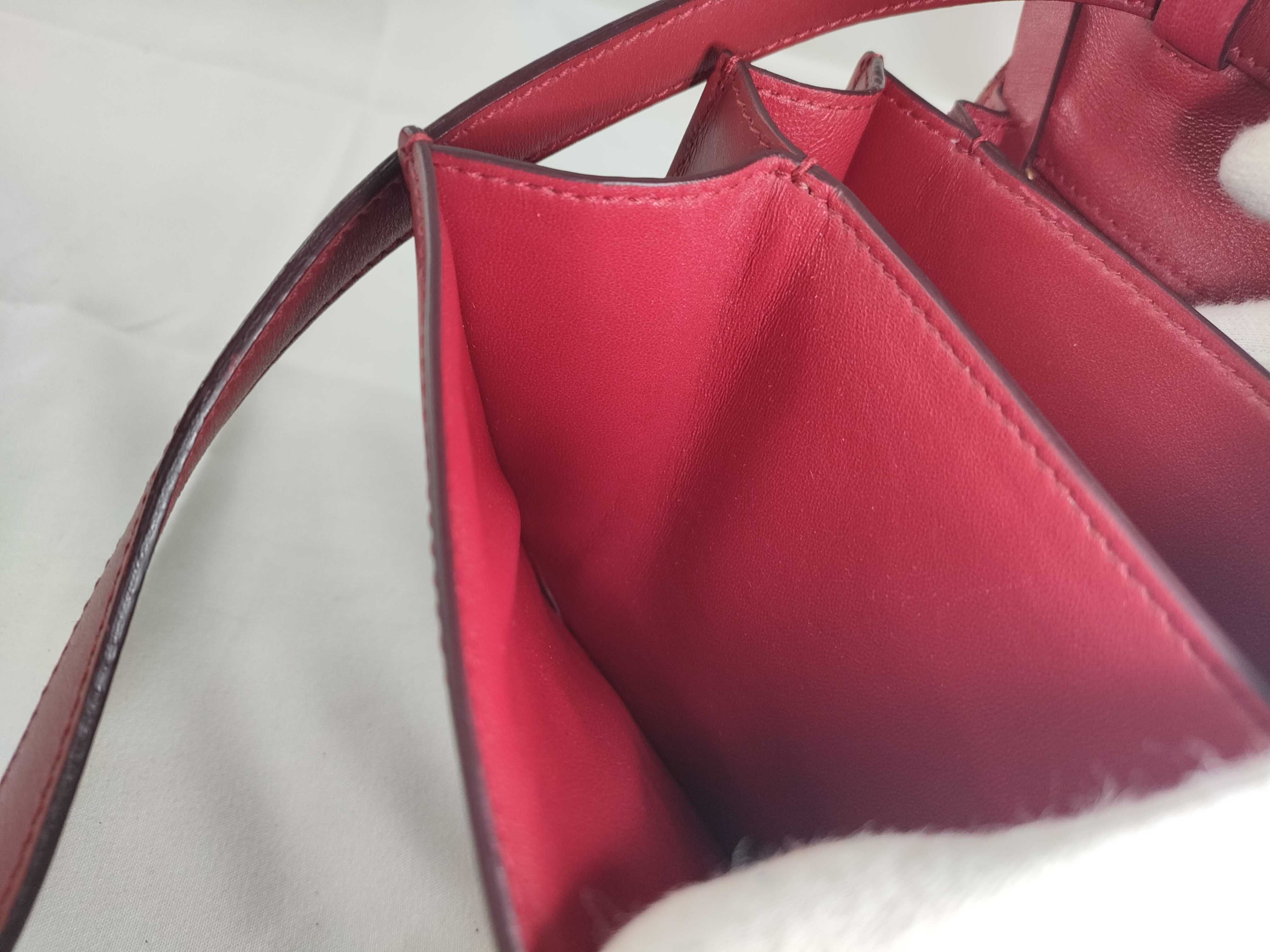 Classic Box Leather Shoulder Bag, Red — view 11