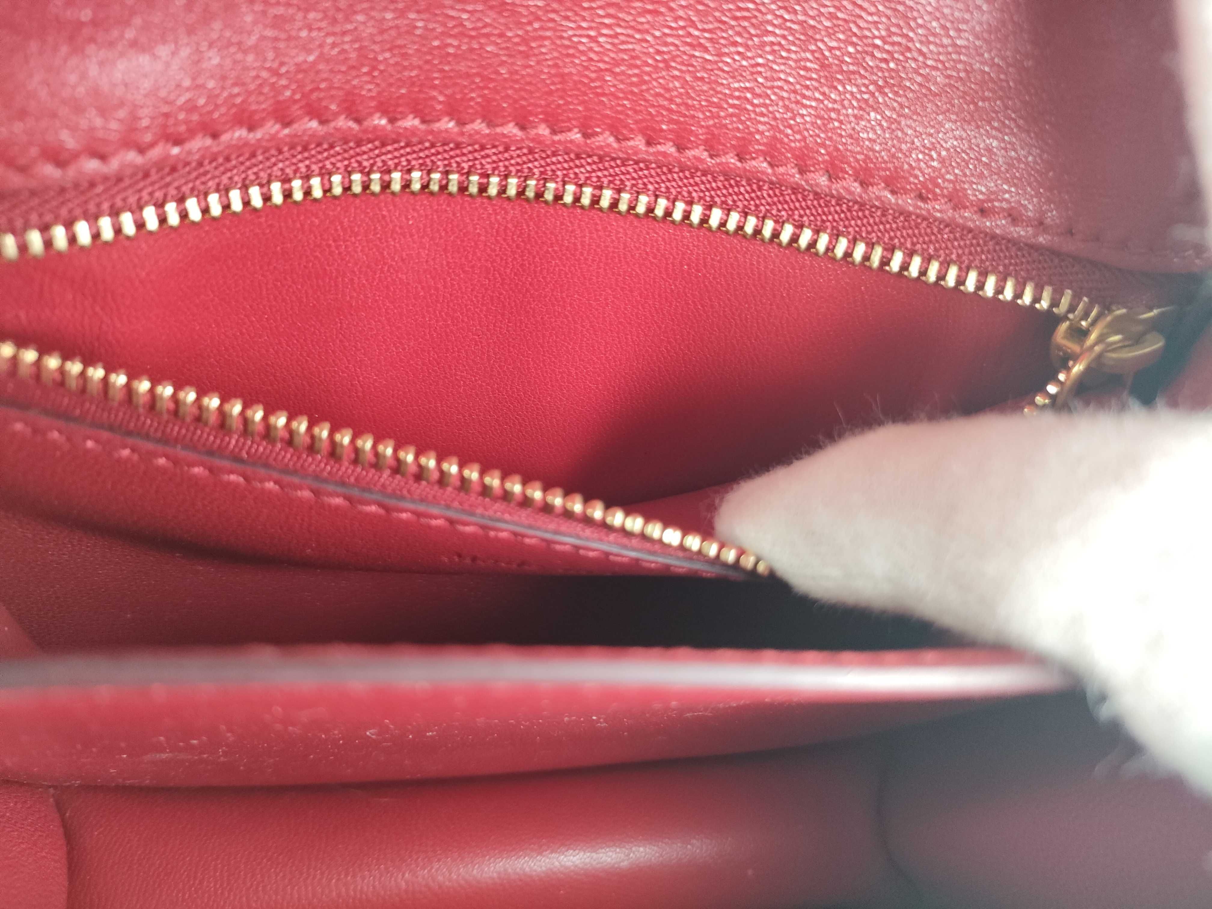 Classic Box Leather Shoulder Bag, Red — view 12