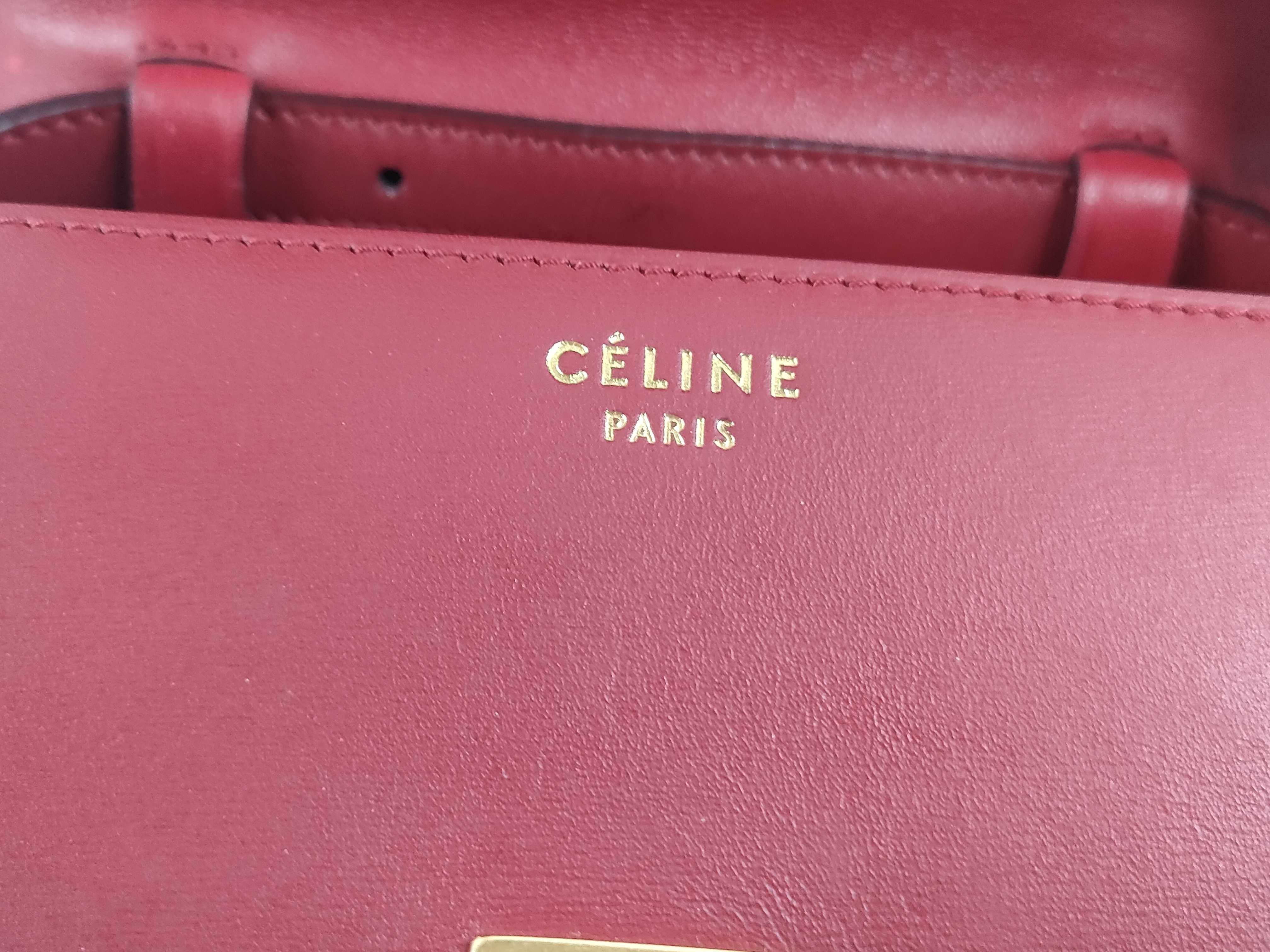 Classic Box Leather Shoulder Bag, Red — view 13