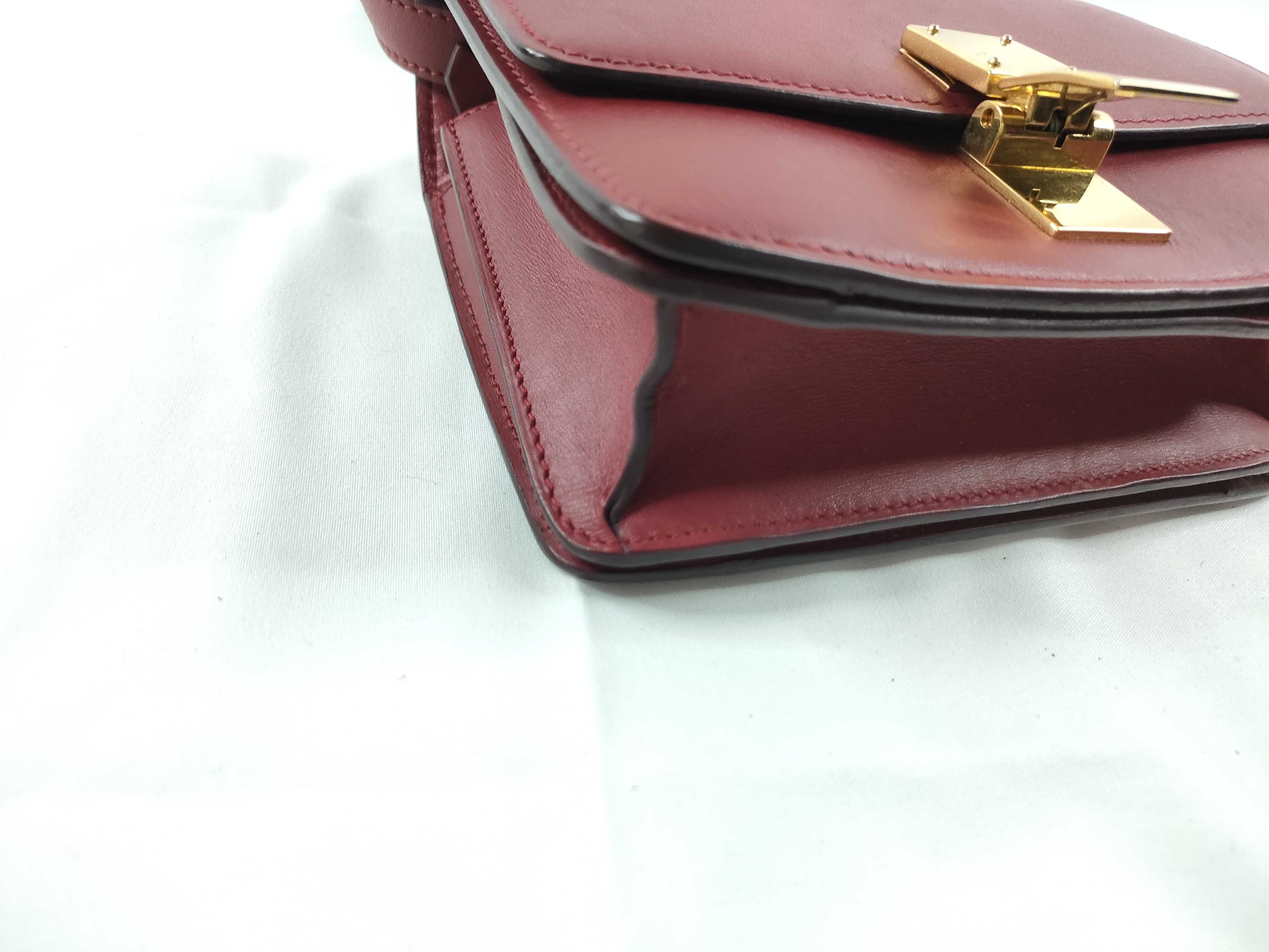 Classic Box Leather Shoulder Bag, Red — view 3