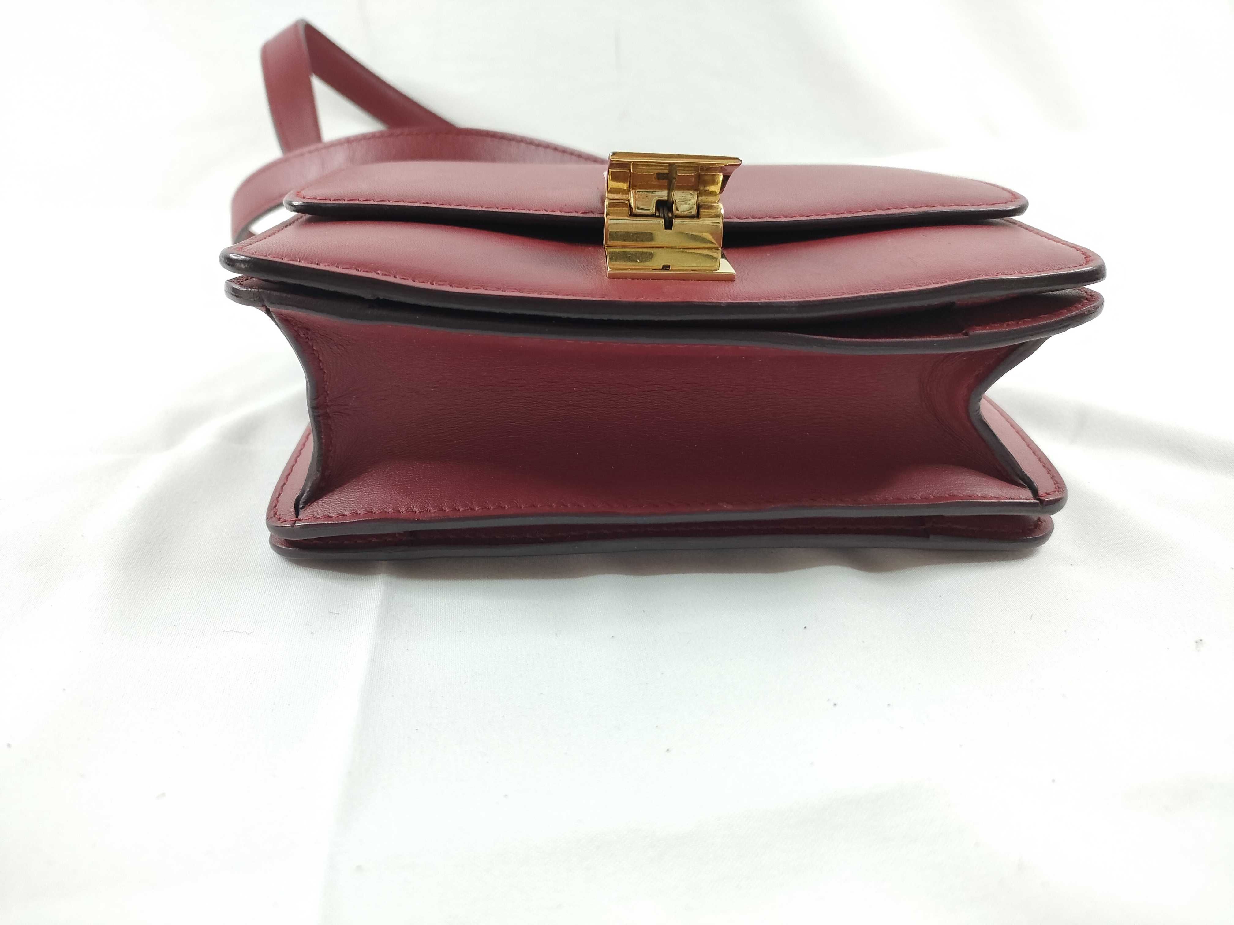 Classic Box Leather Shoulder Bag, Red — view 4