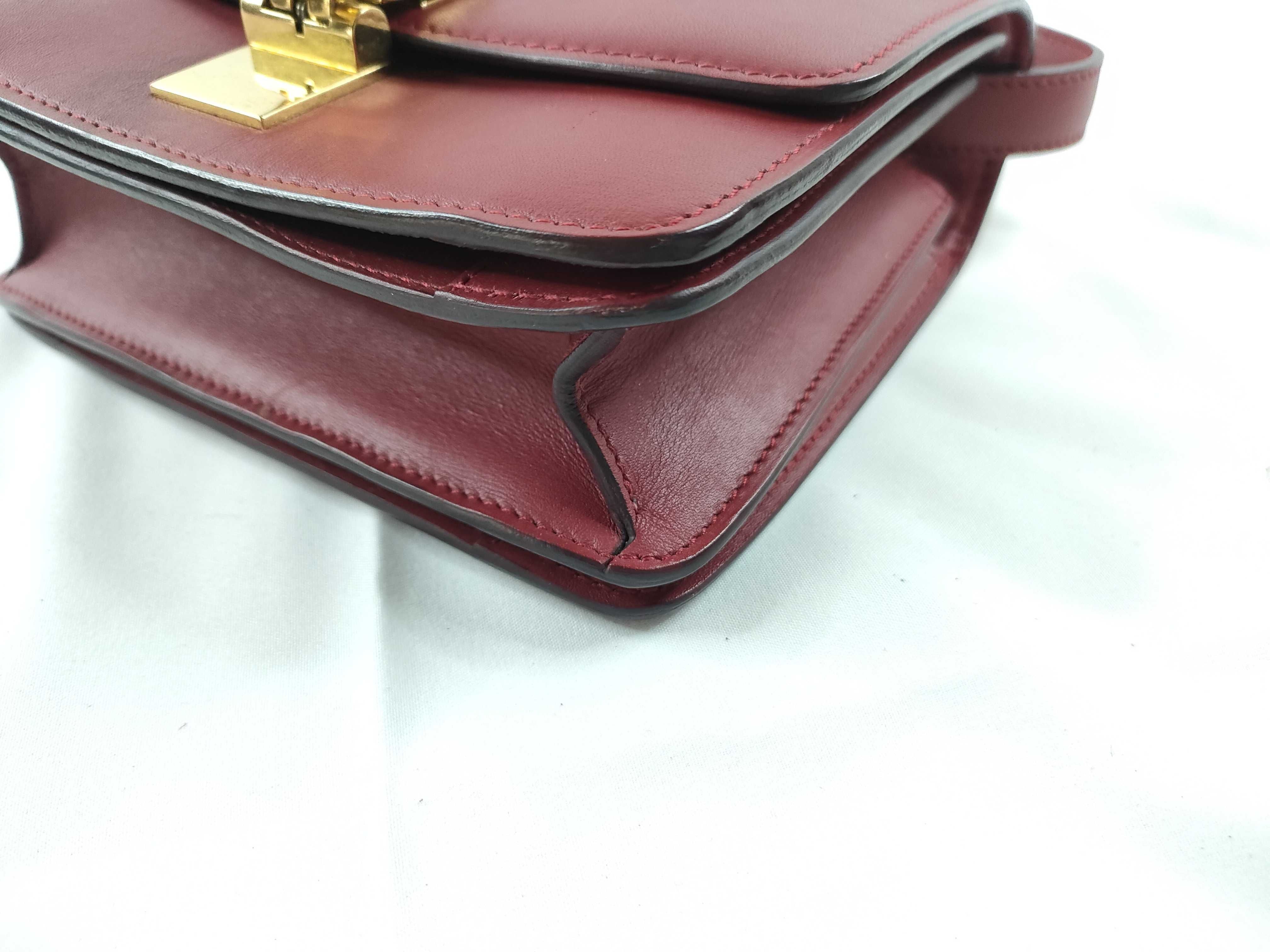 Classic Box Leather Shoulder Bag, Red — view 5