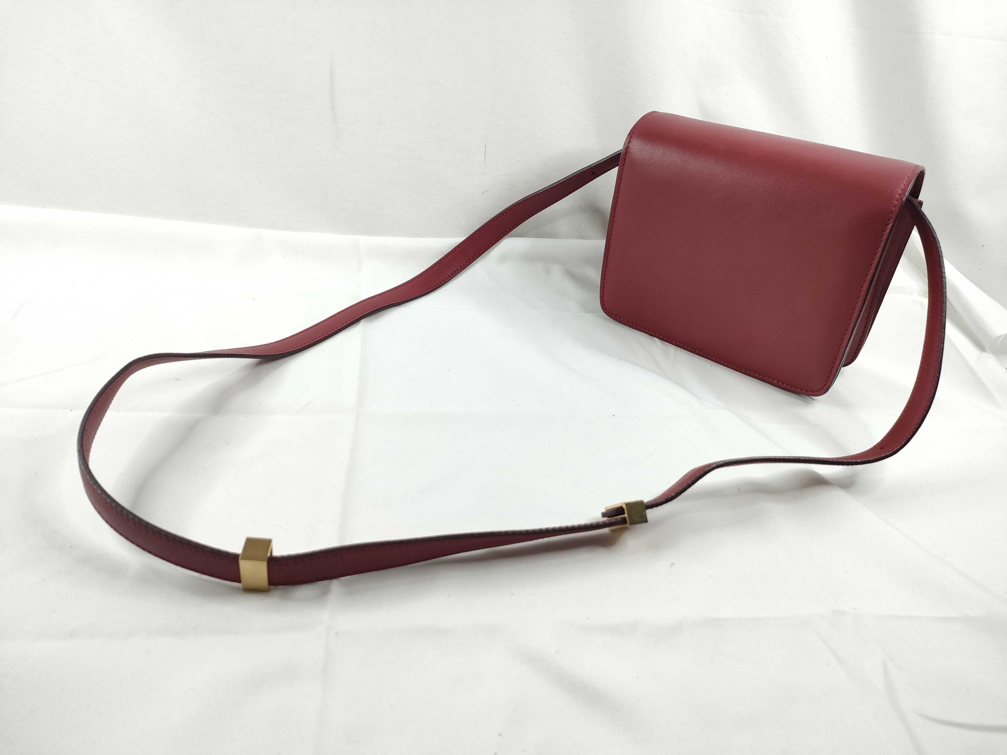 Classic Box Leather Shoulder Bag, Red — view 6