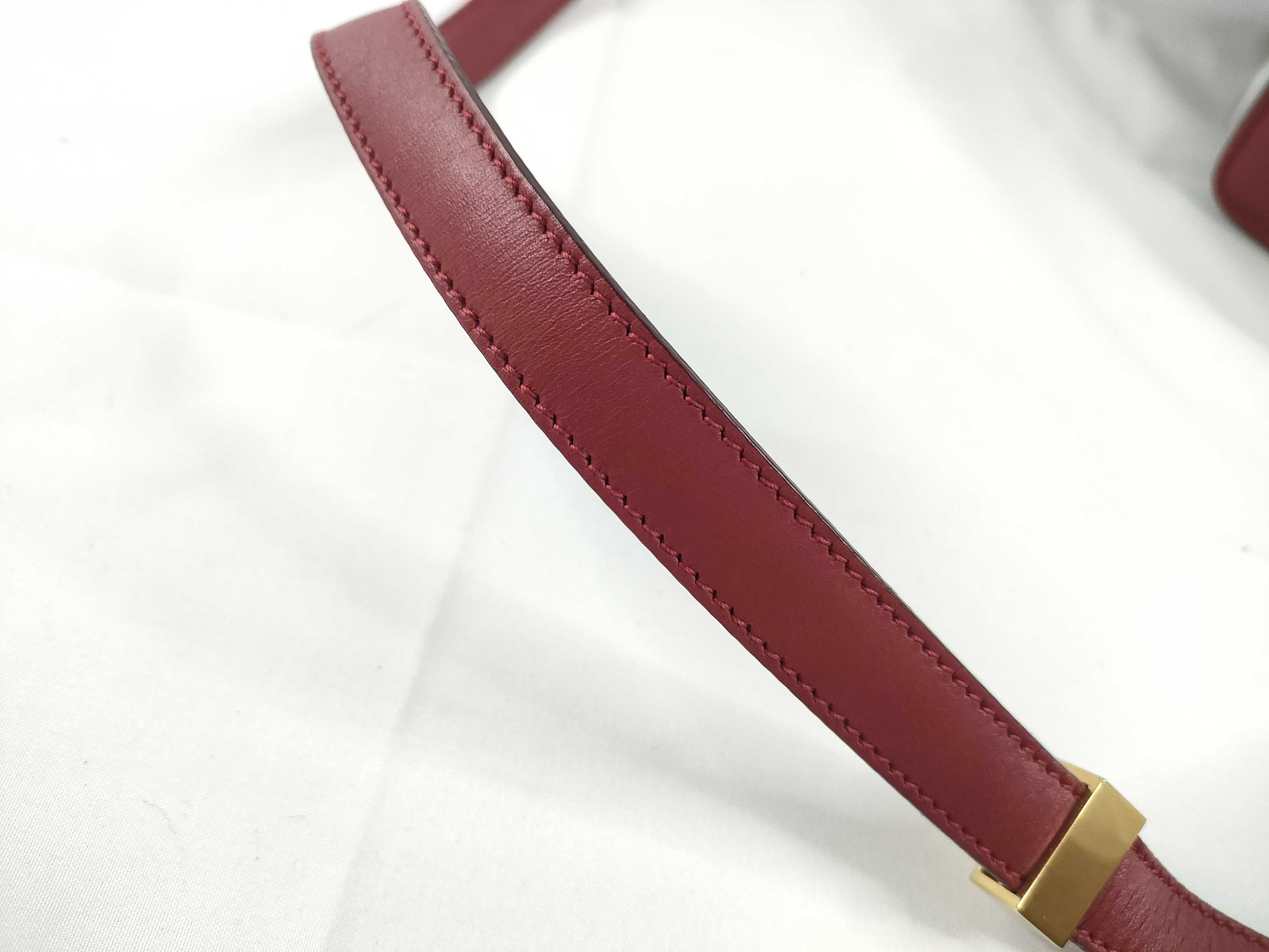 Classic Box Leather Shoulder Bag, Red — view 7