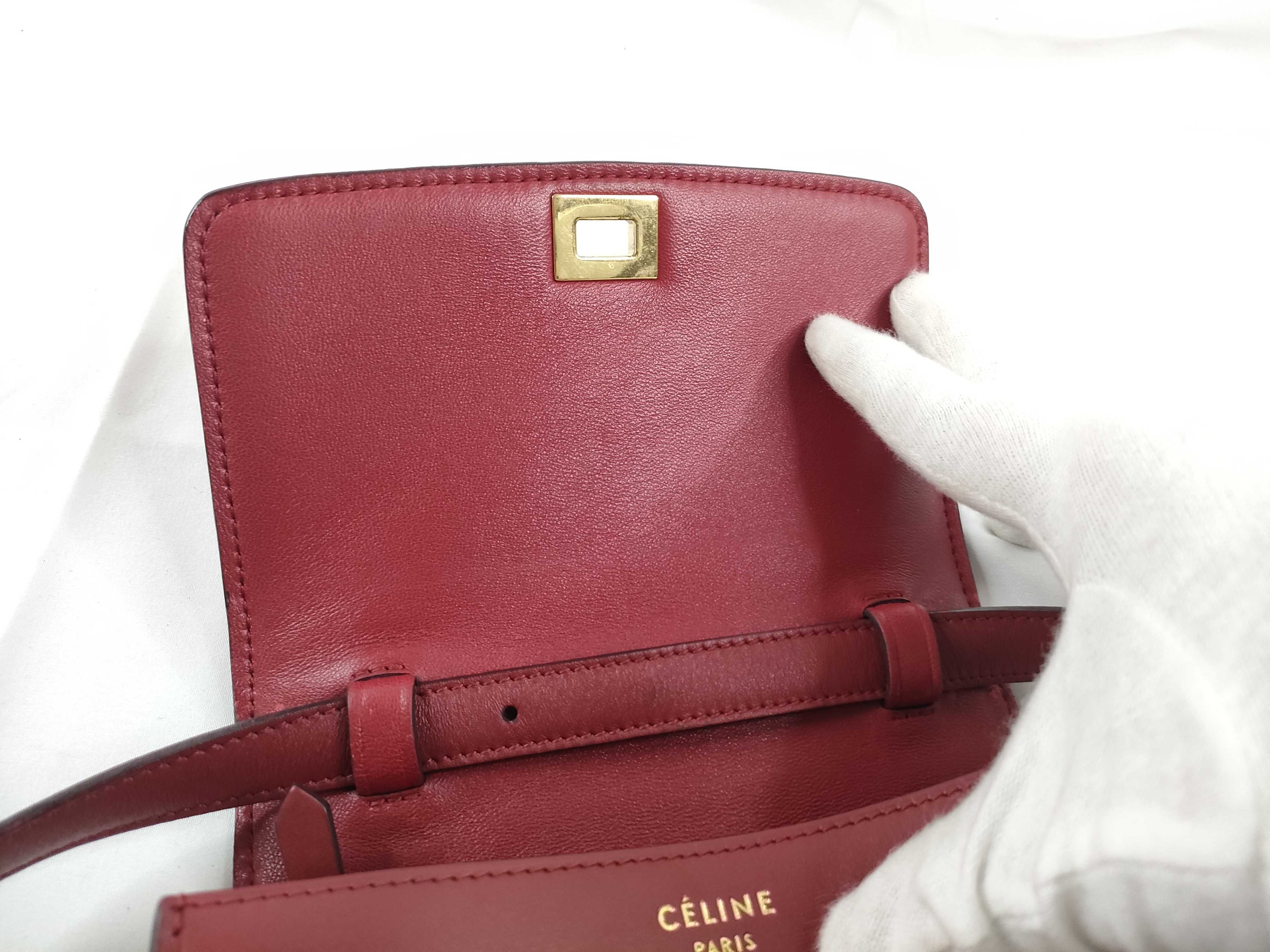 Classic Box Leather Shoulder Bag, Red — view 9