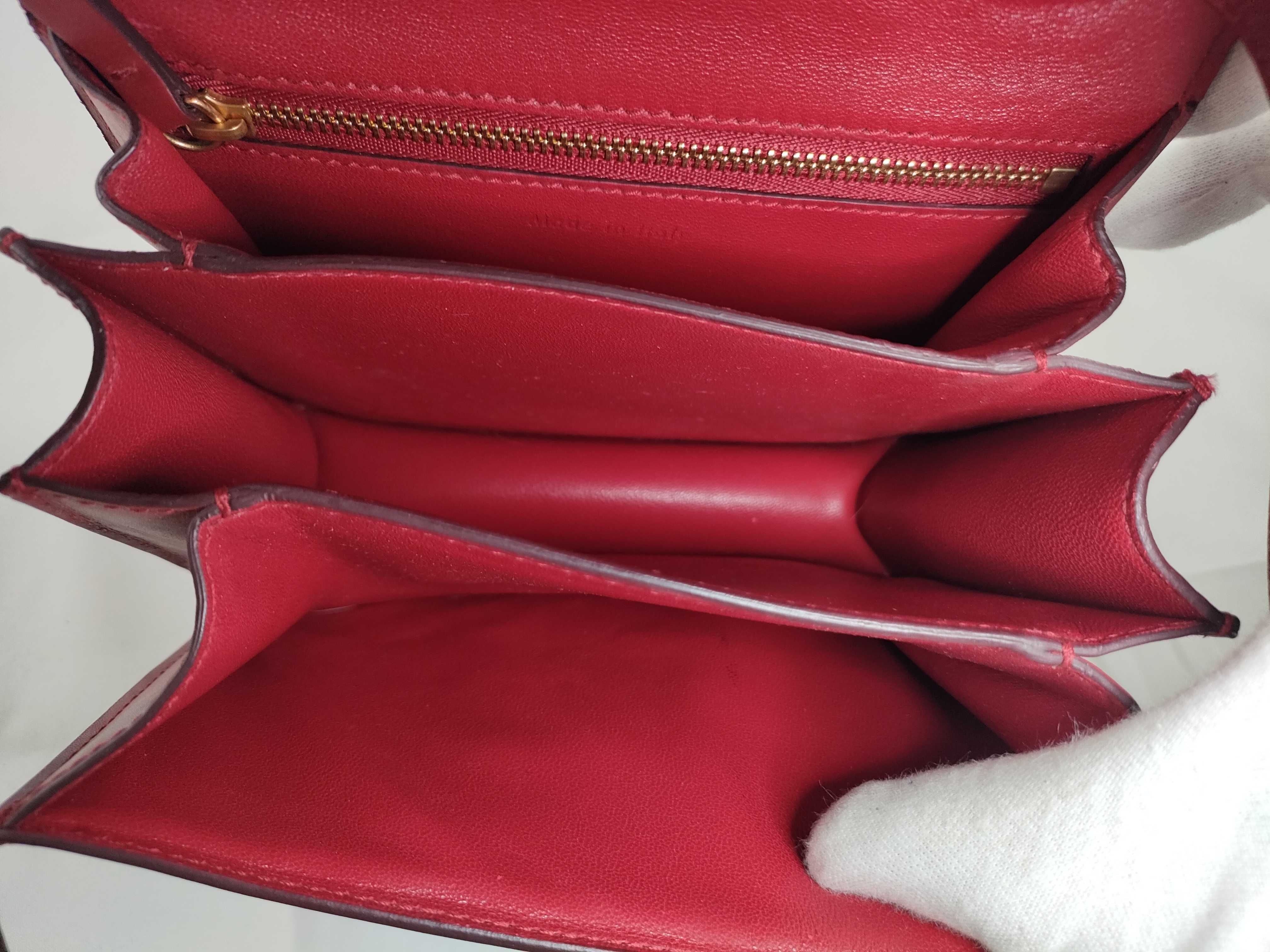 Classic Box Leather Shoulder Bag, Red — view 10