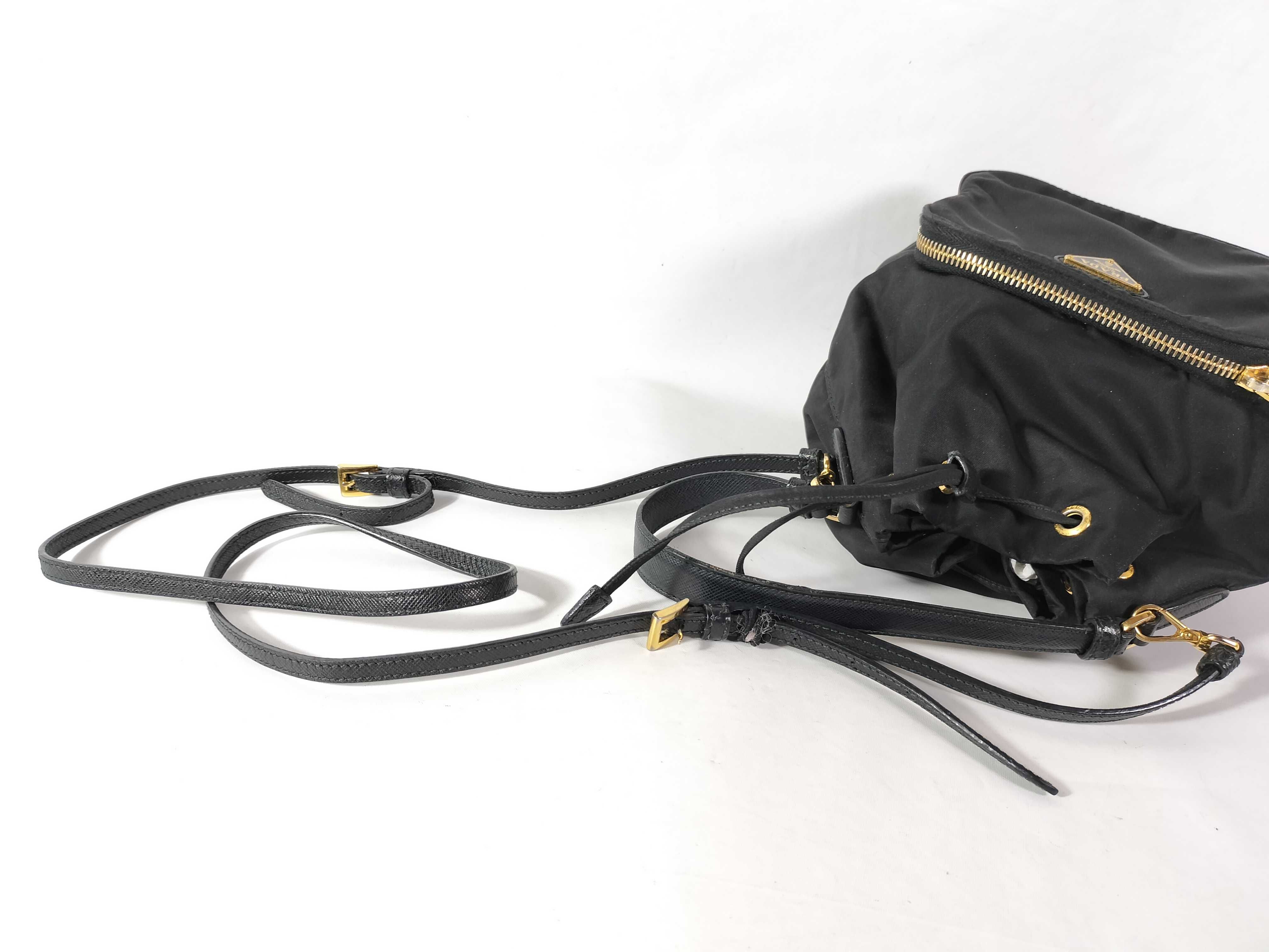 BAG NYLON BUCKET DRAWSTRING BLACK Shoulder Bag — view 3