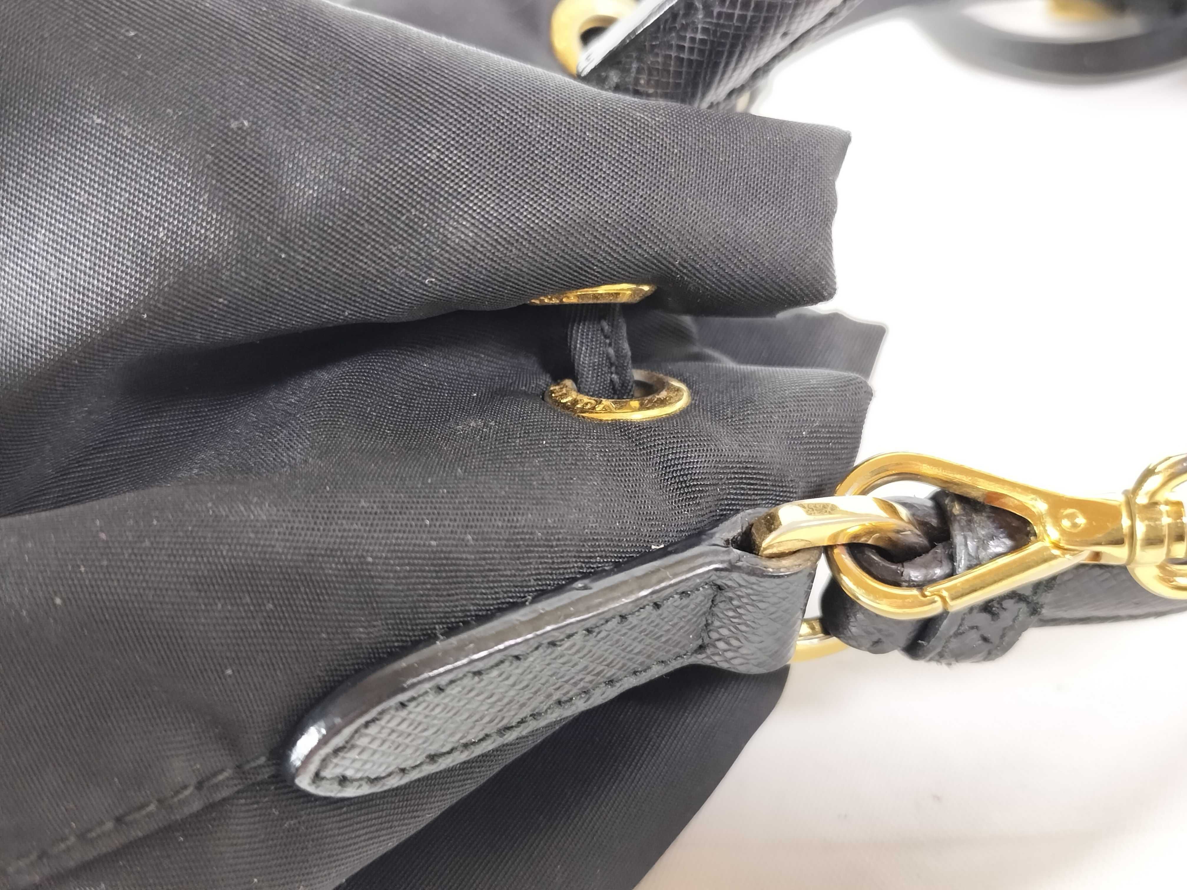 BAG NYLON BUCKET DRAWSTRING BLACK Shoulder Bag — view 5