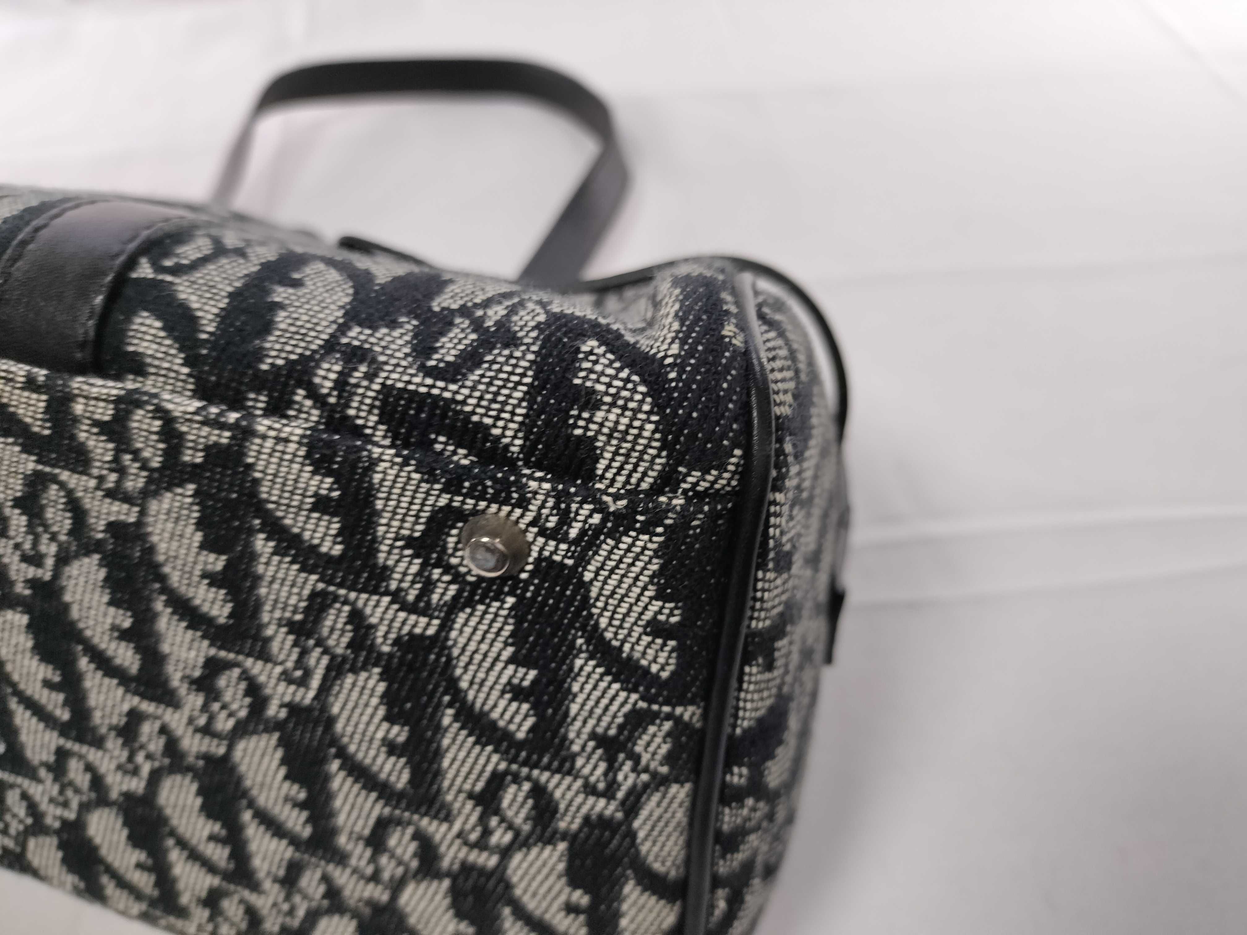 Trotter Charm Boston Bag, Navy — view 7