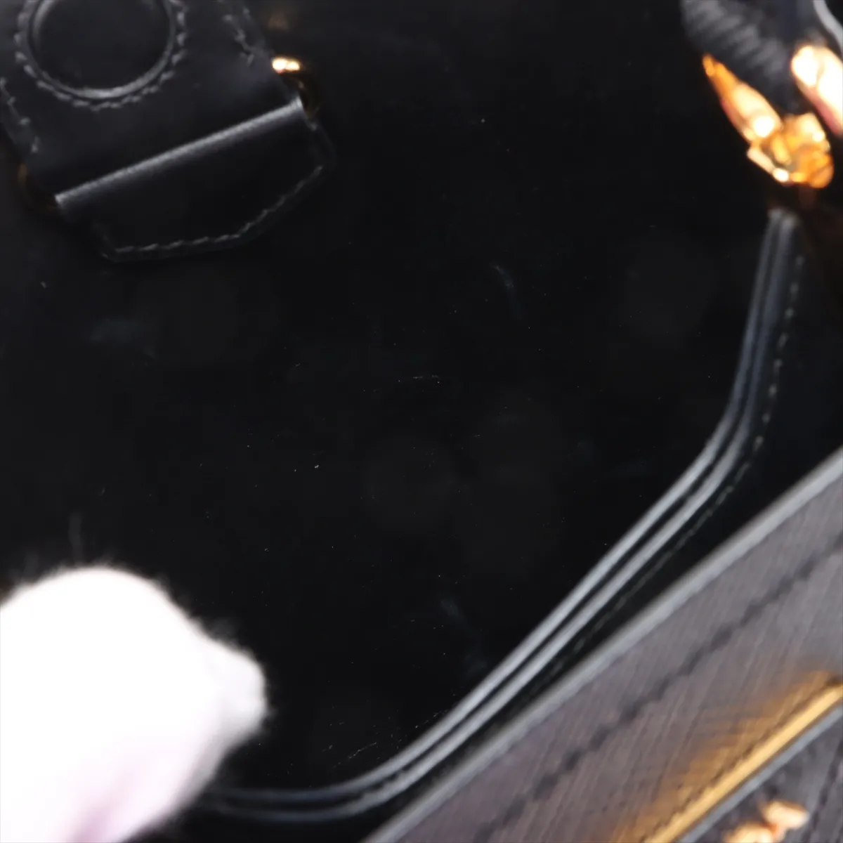 Saffiano Leather 2WAY Handbag Black — view 11