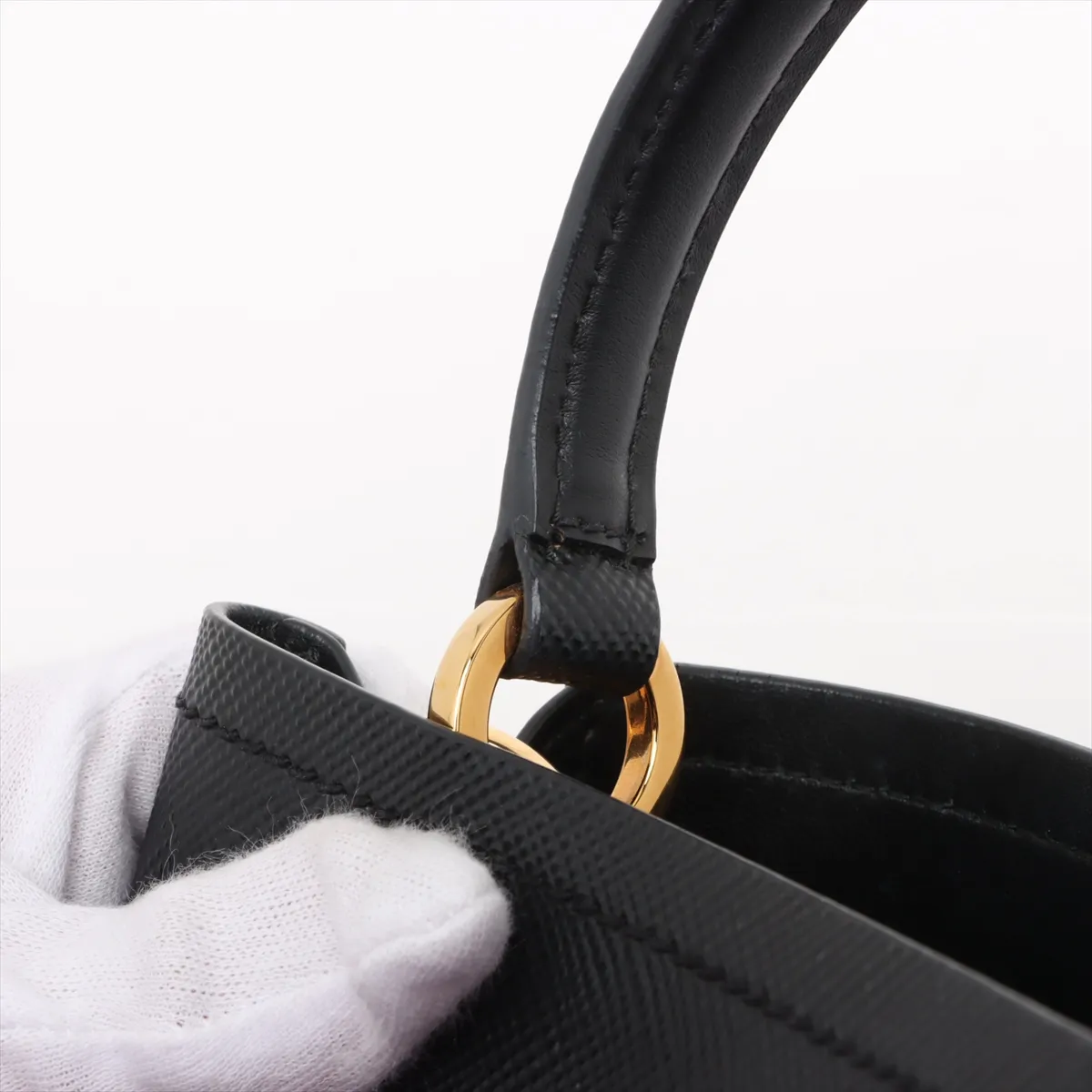 Saffiano Leather 2WAY Handbag Black — view 15