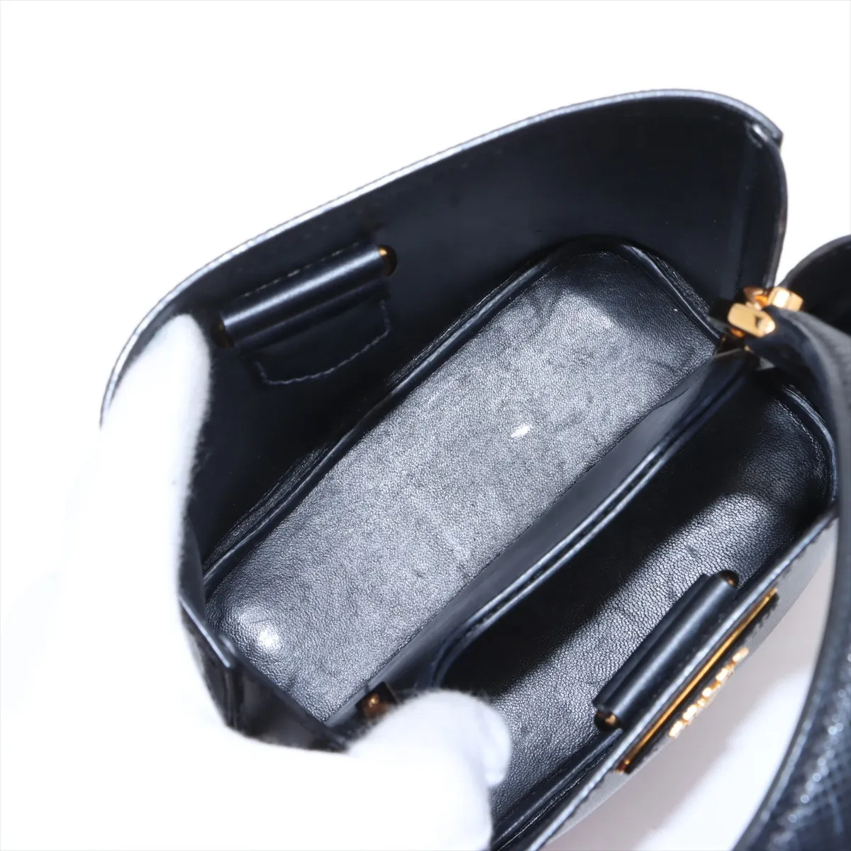 Saffiano Leather 2WAY Handbag Black — view 9