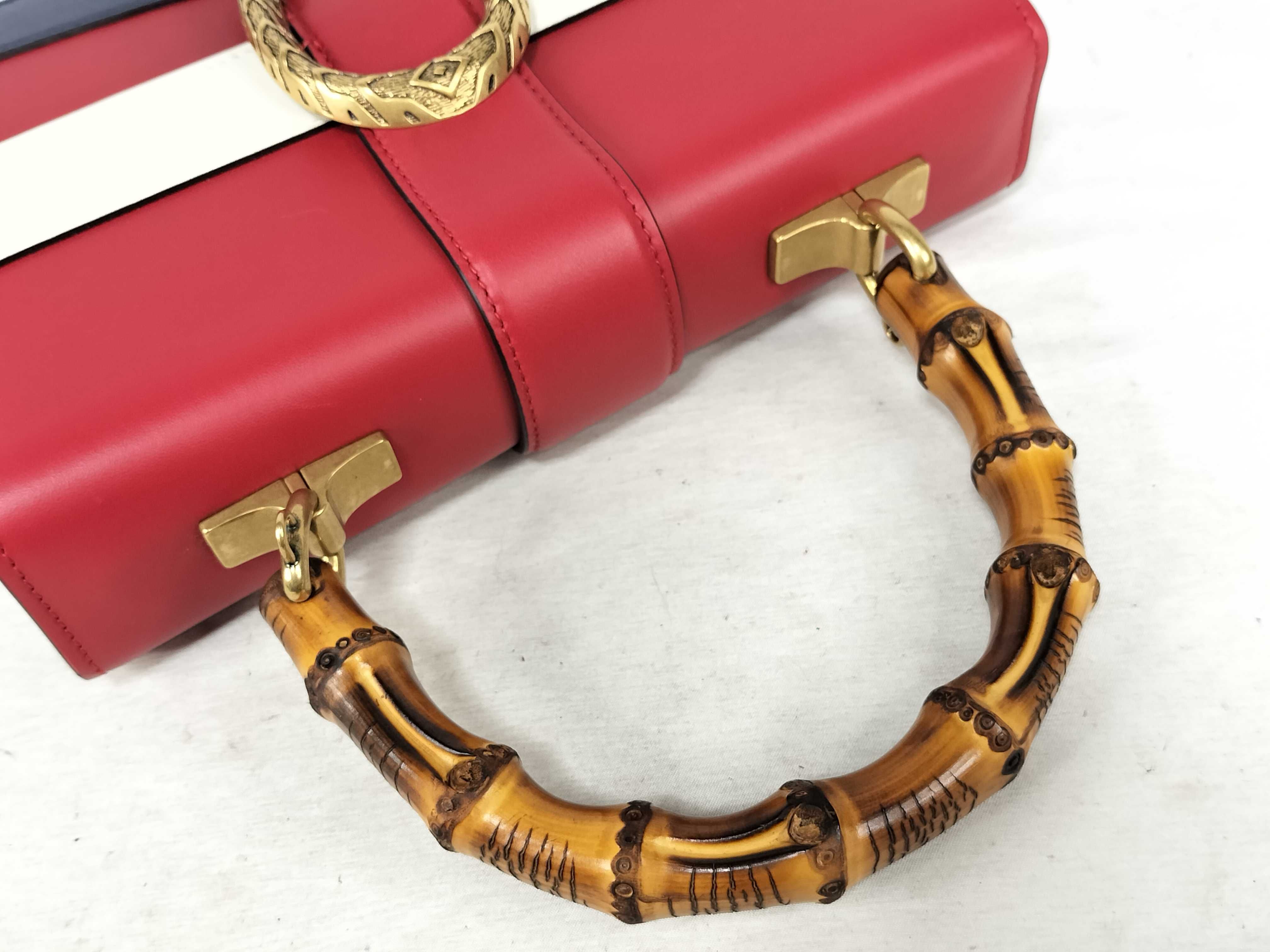 Bamboo Dionysus Leather 2-Way Handbag, Red, 448075 (Handbag) — view 3