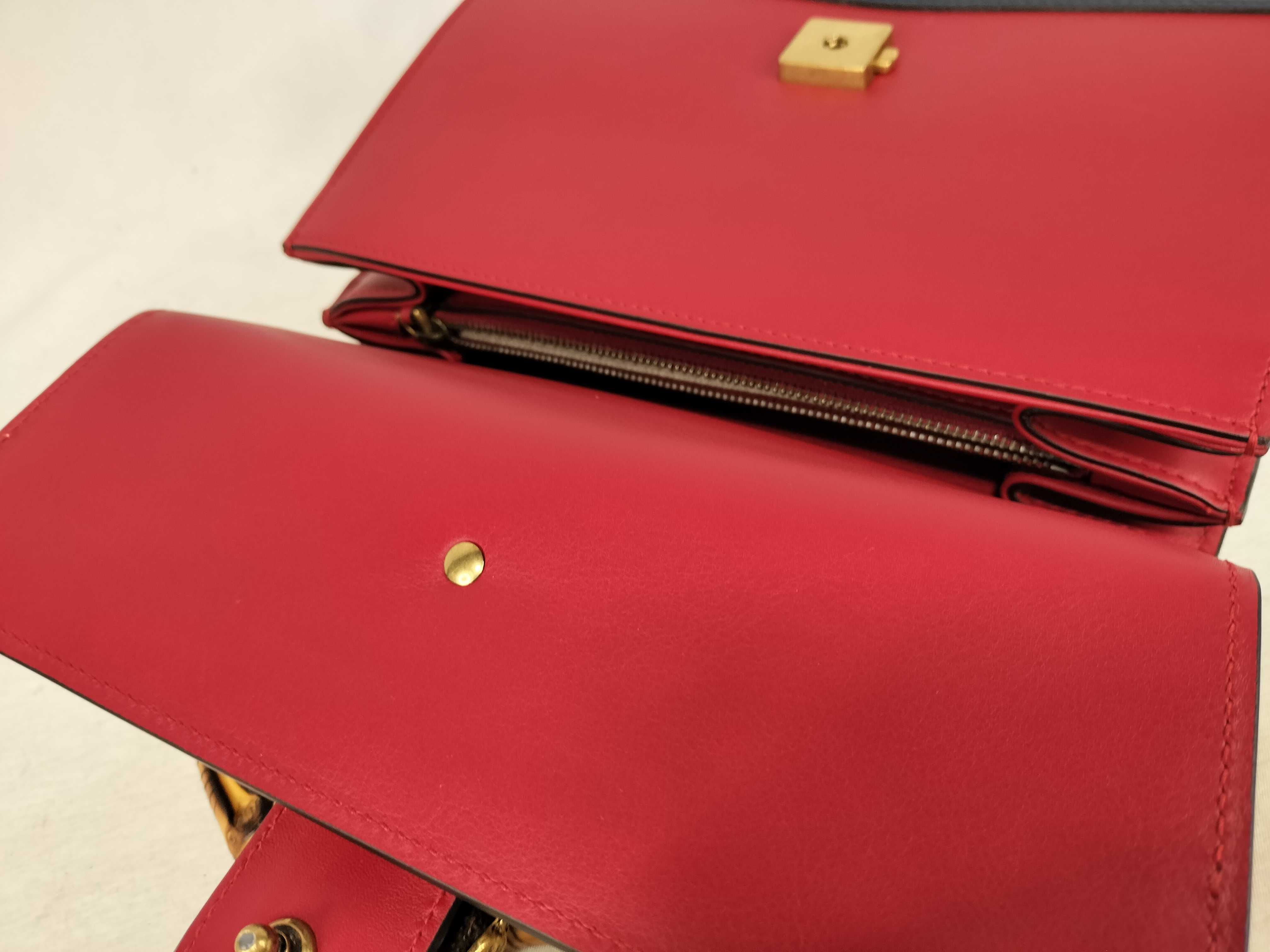 Bamboo Dionysus Leather 2-Way Handbag, Red, 448075 (Handbag) — view 8