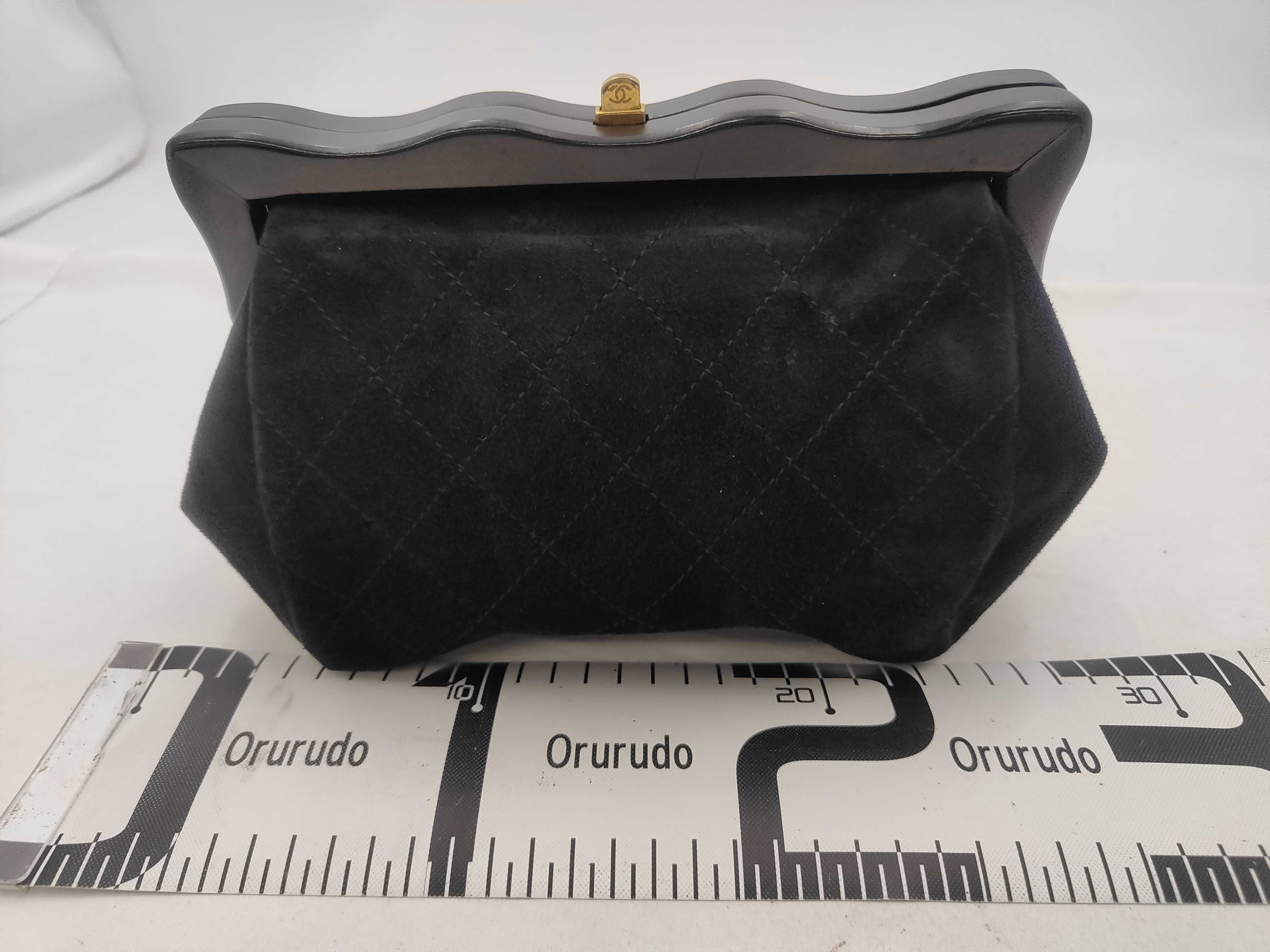 coin purse suede black clutch bag — view 2