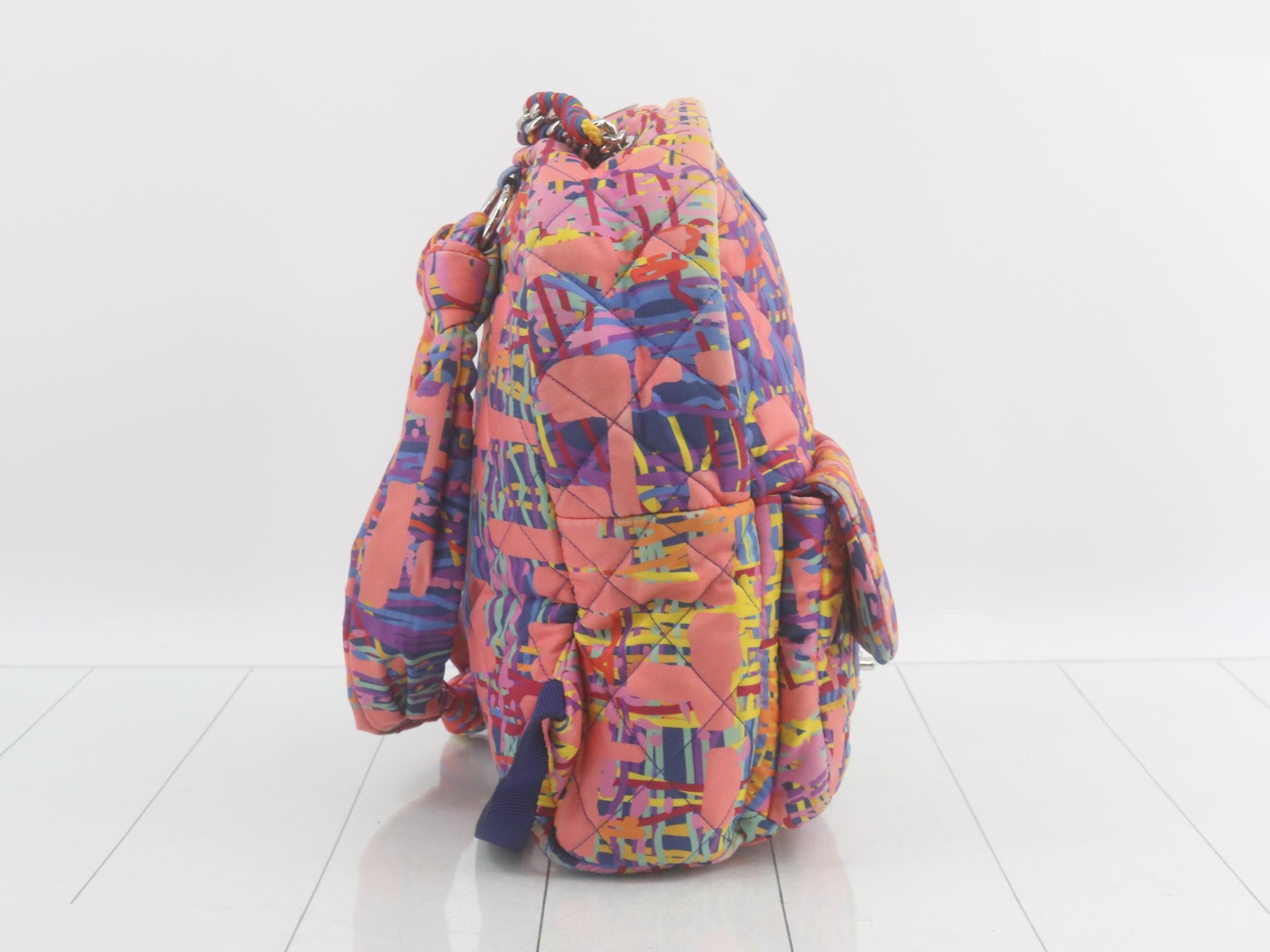 Coco Mark Canvas Backpack, Multicolor, Silver Hardware, 2545 — view 4