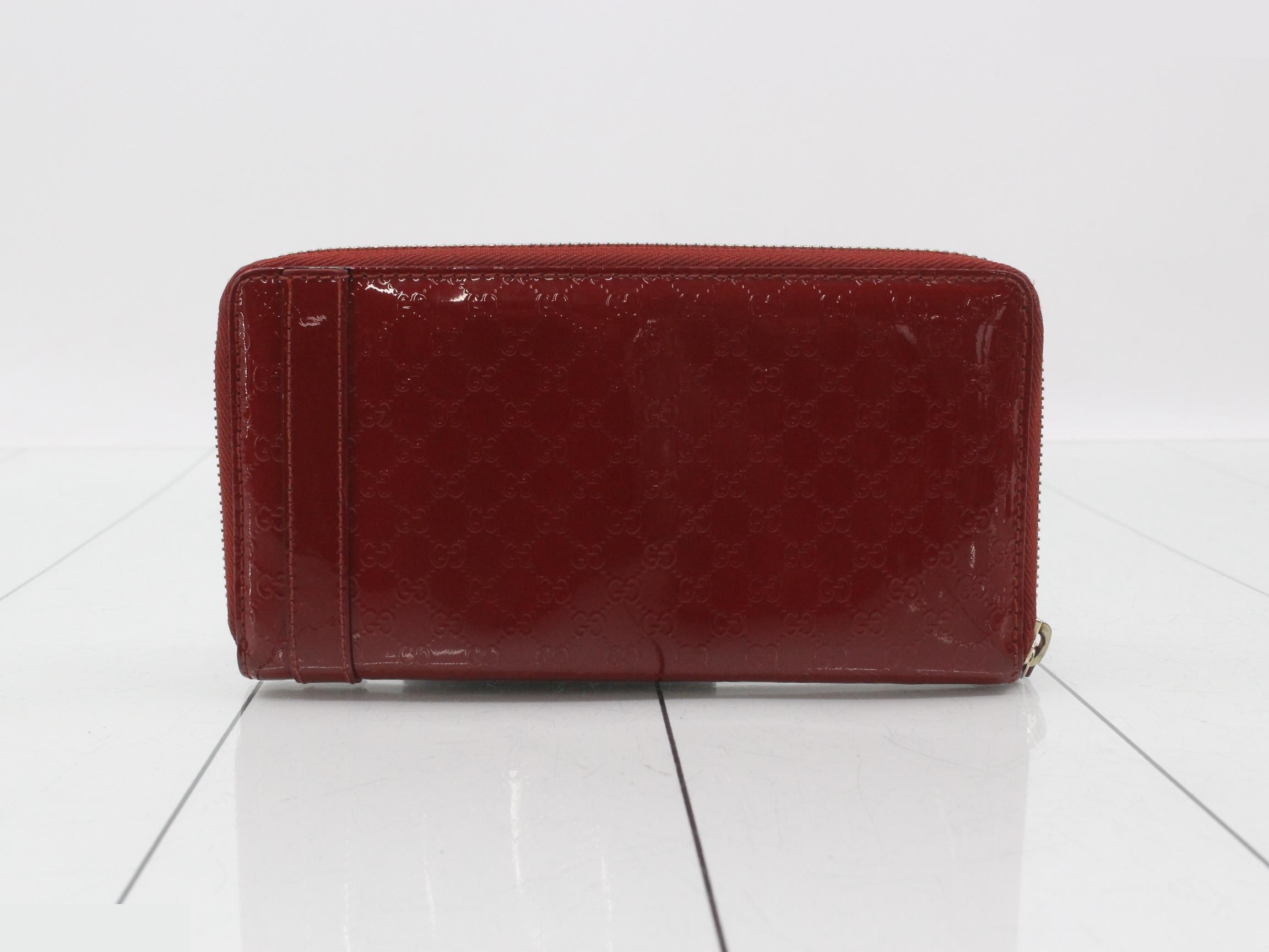 Microguccissima (bag), round zipper long wallet, red — view 2