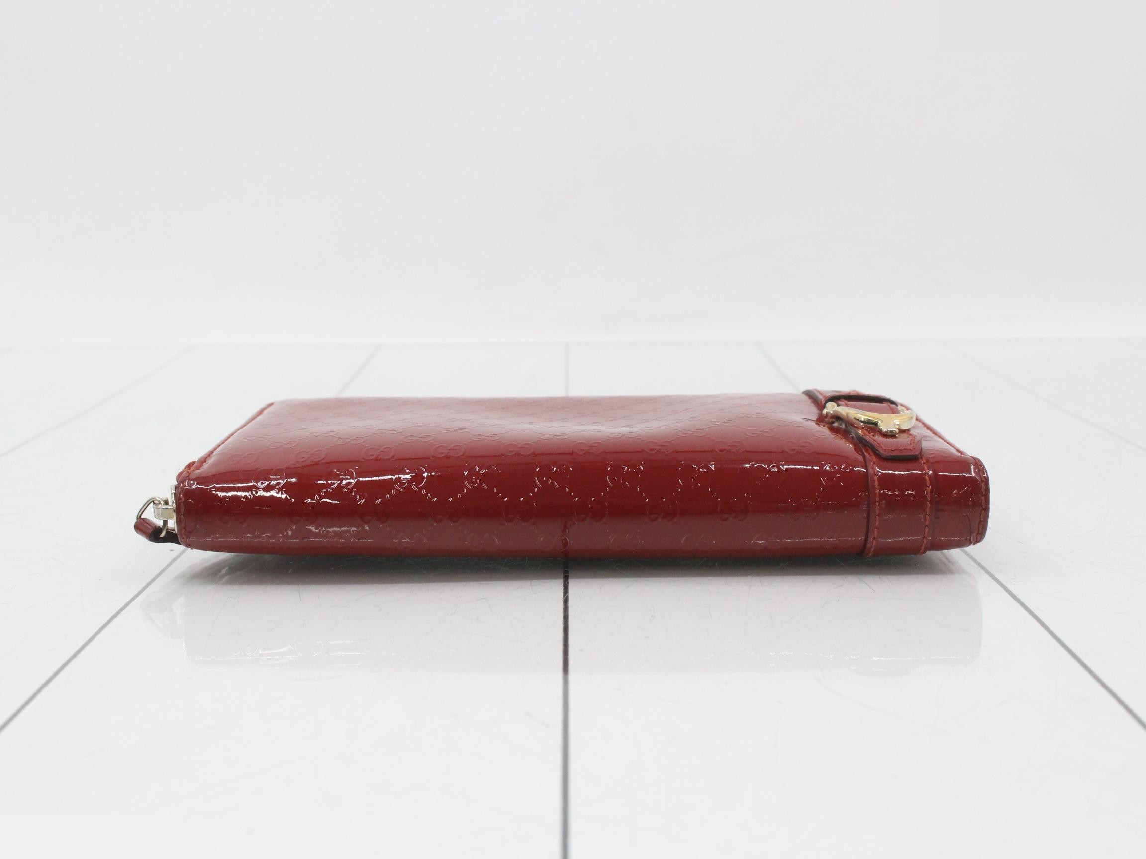 Microguccissima (bag), round zipper long wallet, red — view 3
