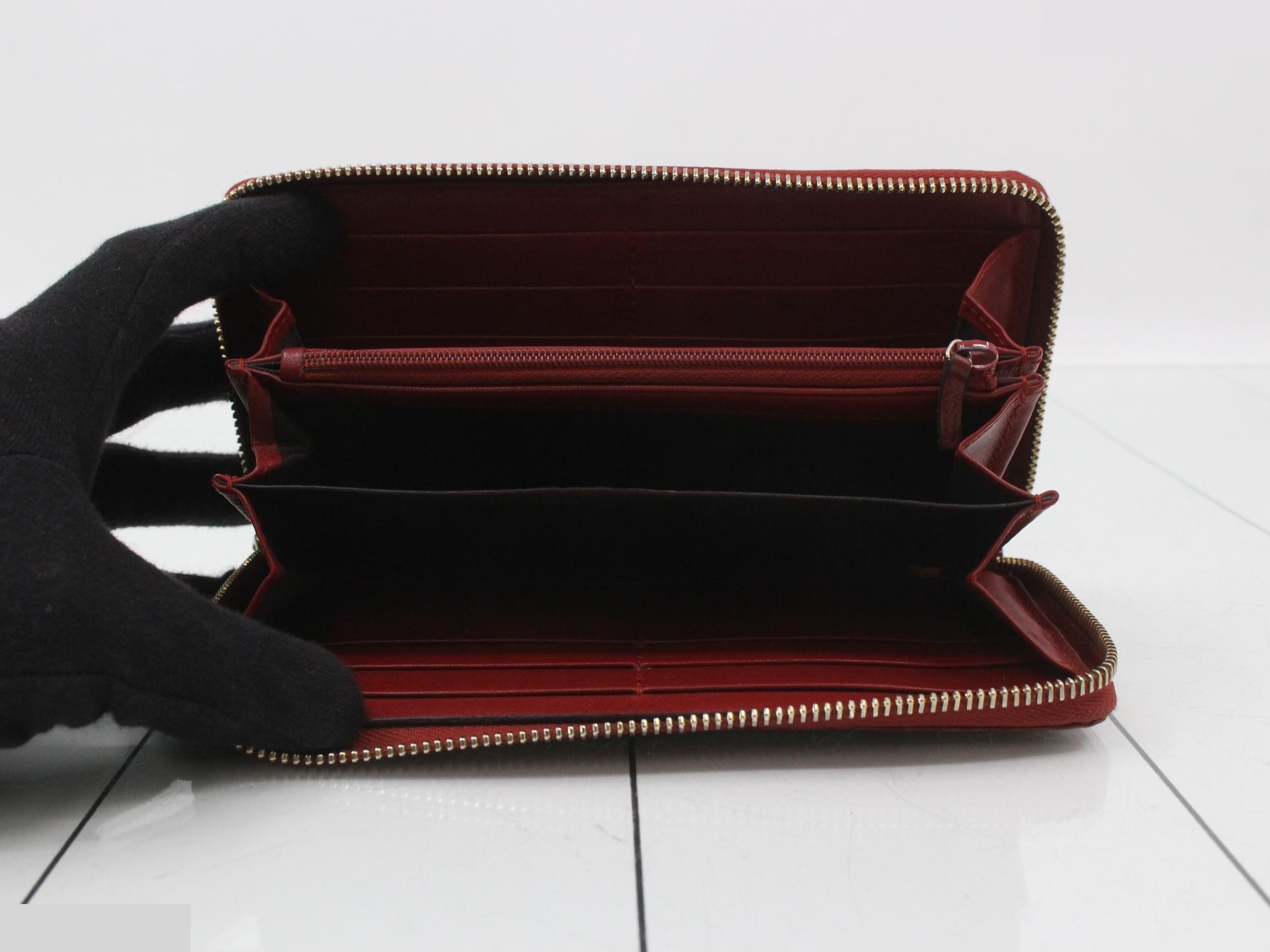 Microguccissima (bag), round zipper long wallet, red — view 4