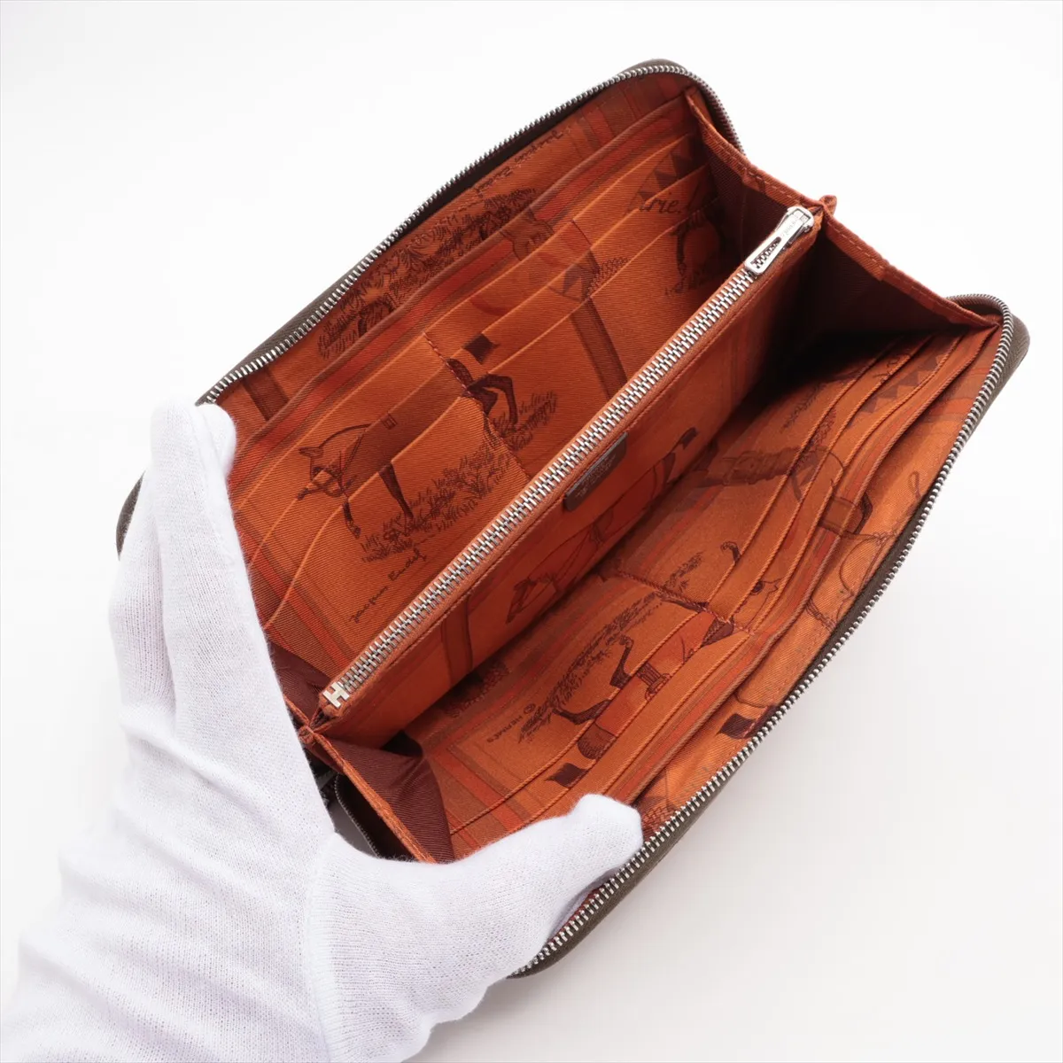 Azap Long Silk In Veau Epsom Round Zip Wallet Brown N:2010 — view 3