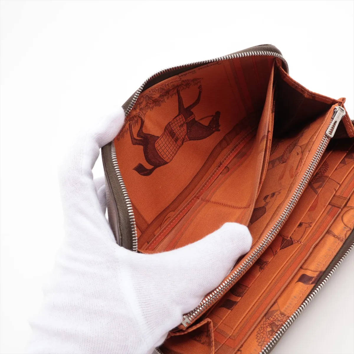 Azap Long Silk In Veau Epsom Round Zip Wallet Brown N:2010 — view 4